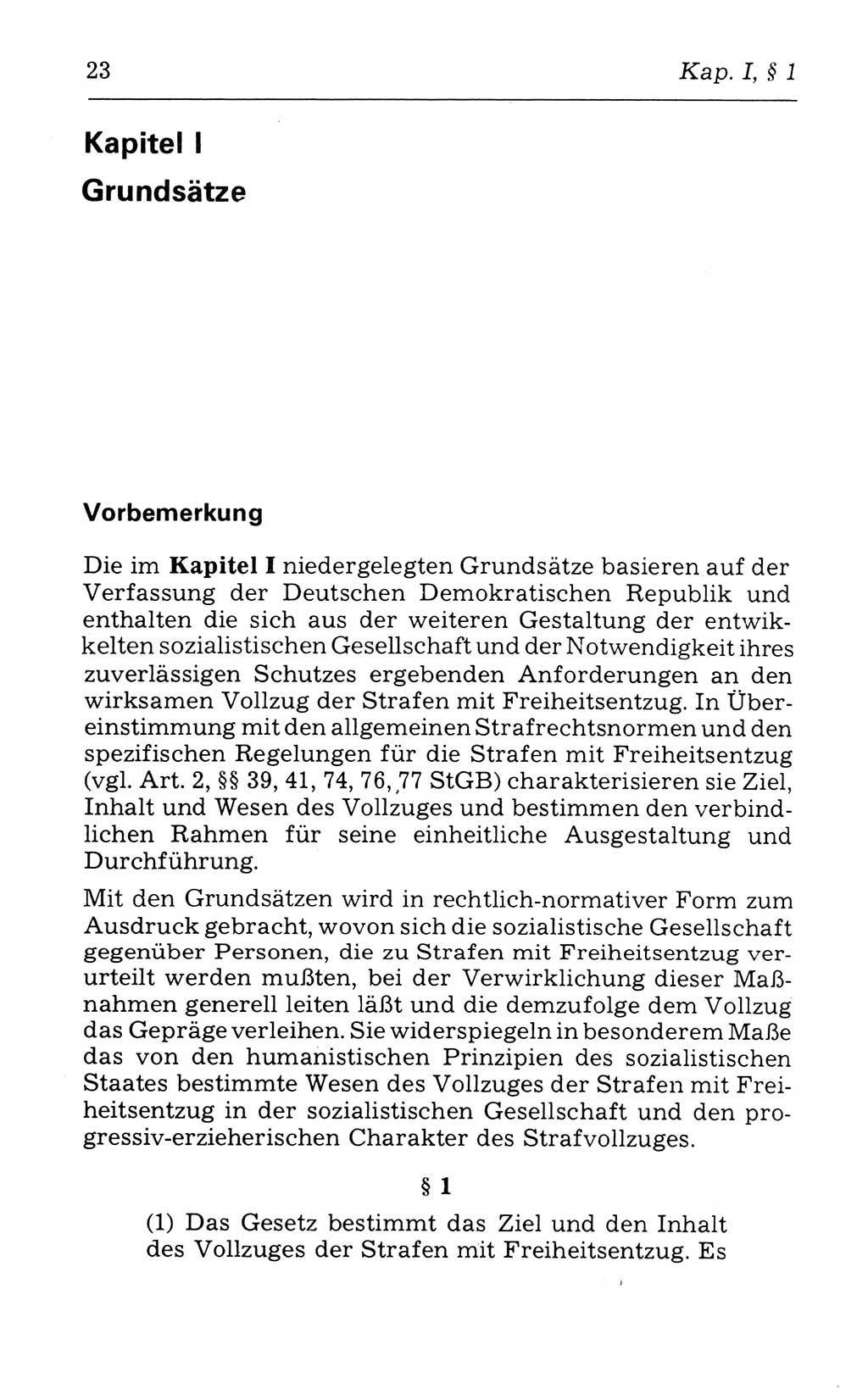 Kommentar zum Strafvollzugsgesetz [(StVG) Deutsche Demokratische Republik (DDR)] 1980, Seite 23 (Komm. StVG DDR 1980, S. 23)