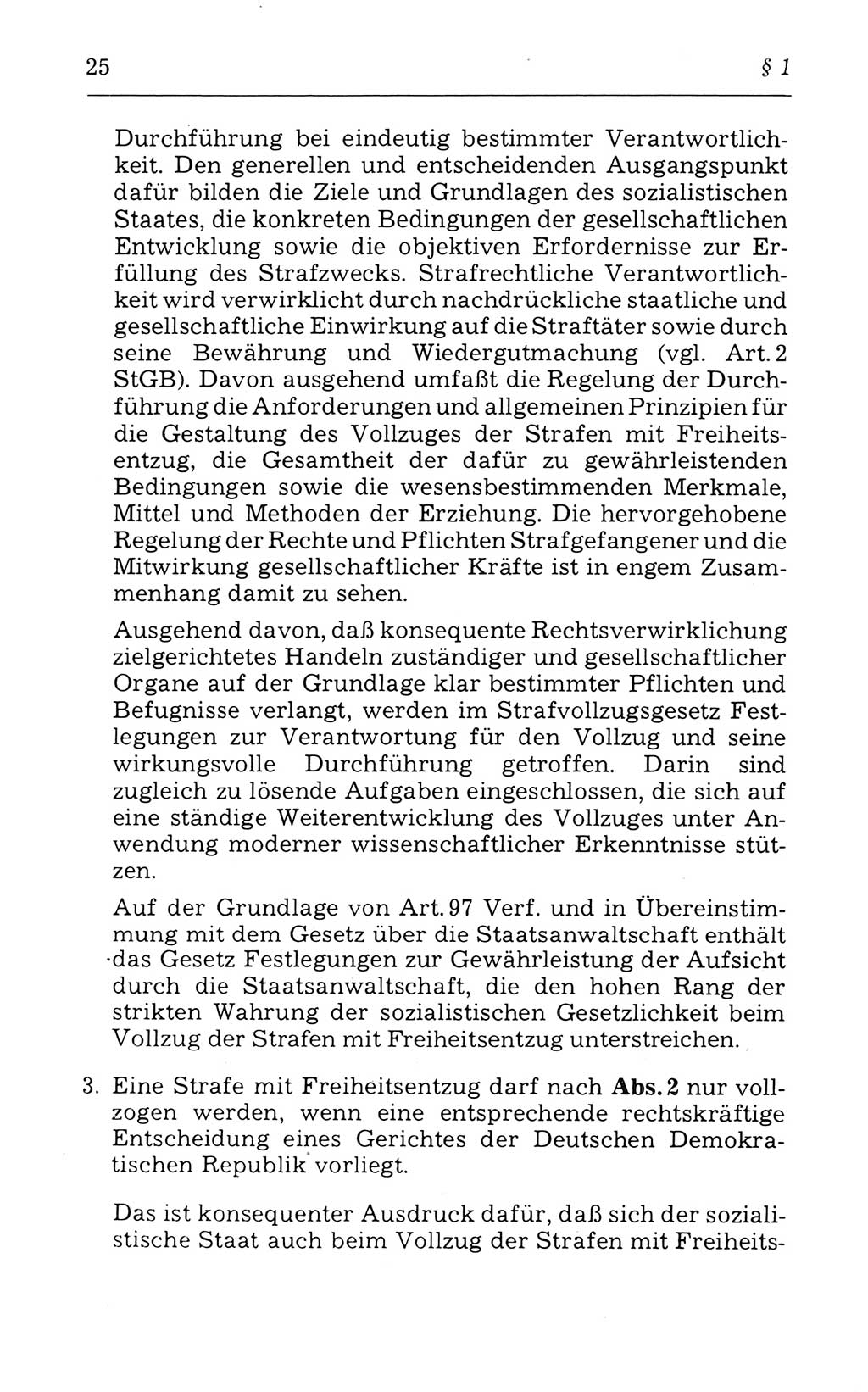 Kommentar zum Strafvollzugsgesetz [(StVG) Deutsche Demokratische Republik (DDR)] 1980, Seite 25 (Komm. StVG DDR 1980, S. 25)