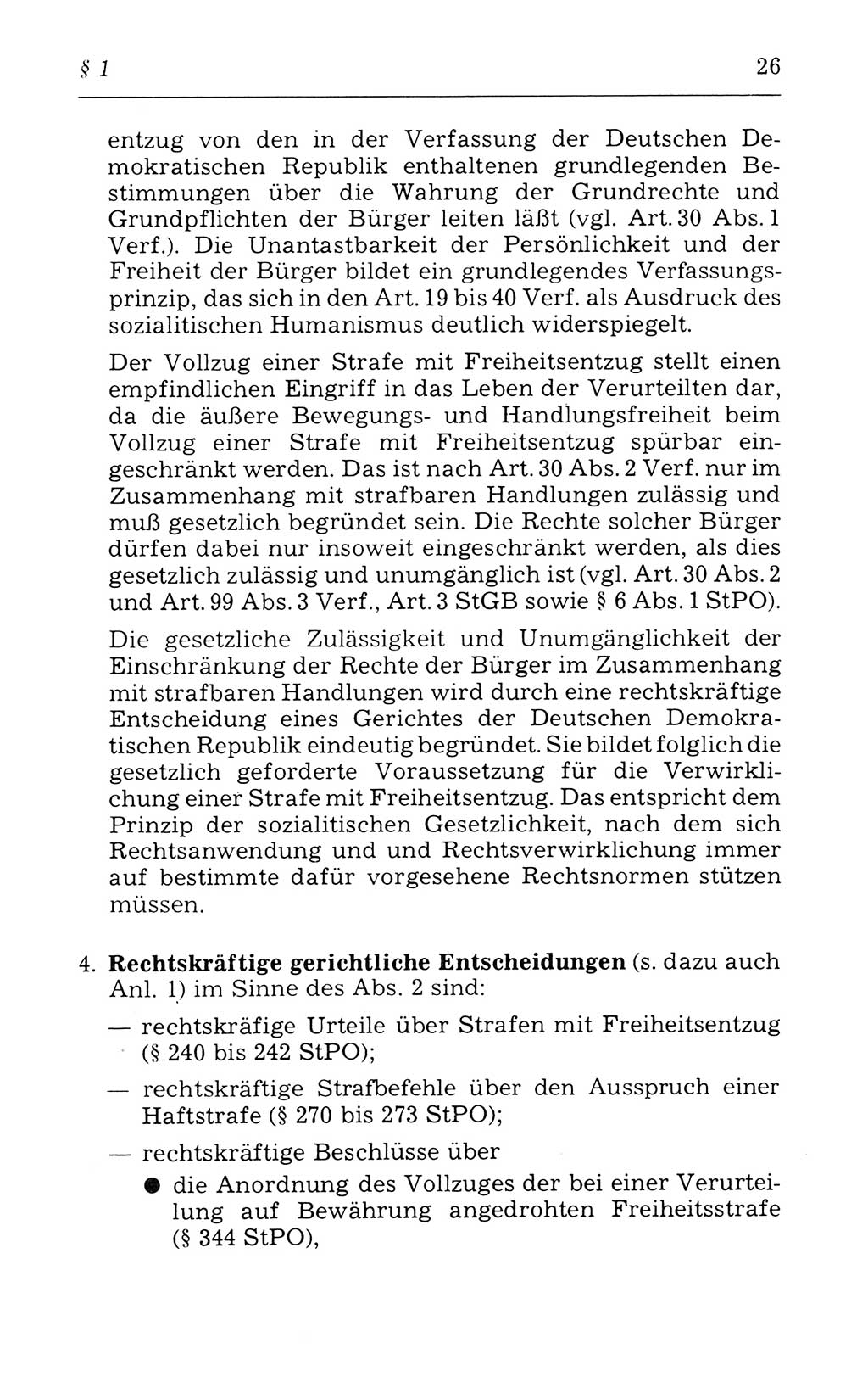 Kommentar zum Strafvollzugsgesetz [(StVG) Deutsche Demokratische Republik (DDR)] 1980, Seite 26 (Komm. StVG DDR 1980, S. 26)