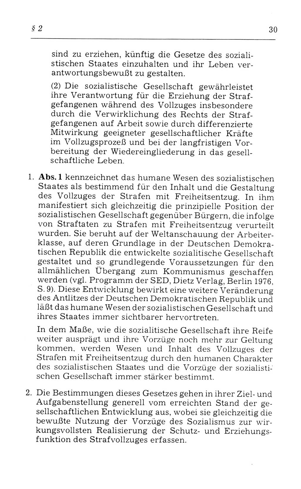 Kommentar zum Strafvollzugsgesetz [(StVG) Deutsche Demokratische Republik (DDR)] 1980, Seite 30 (Komm. StVG DDR 1980, S. 30)