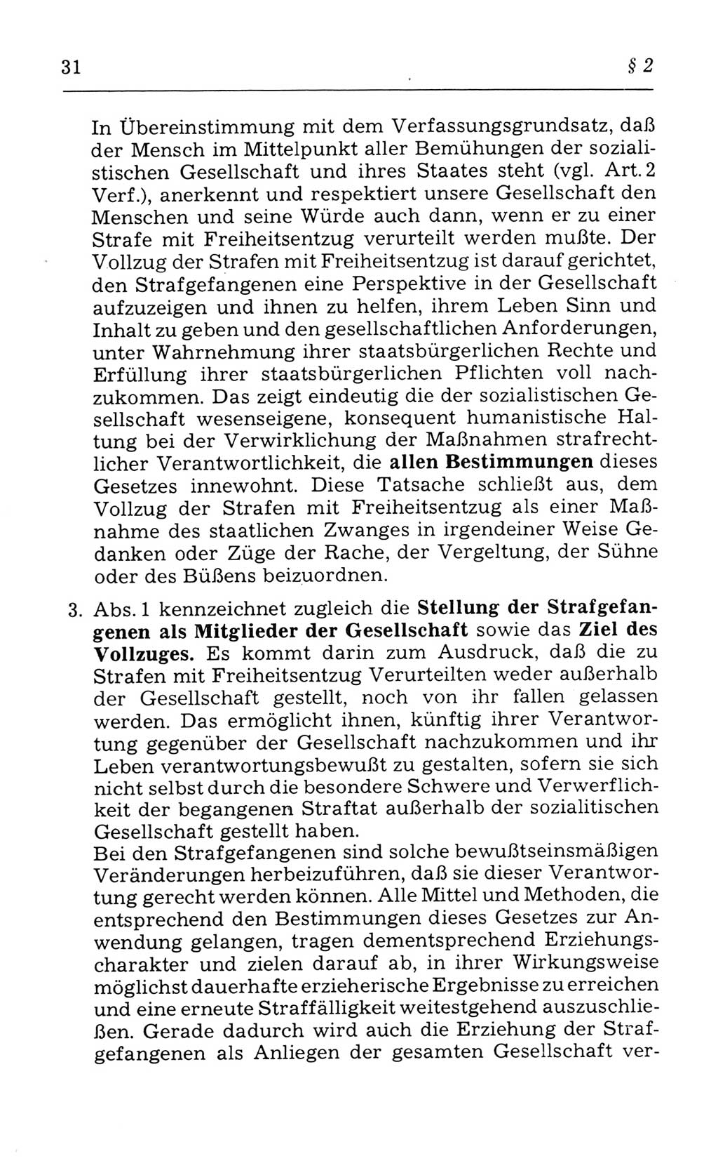 Kommentar zum Strafvollzugsgesetz [(StVG) Deutsche Demokratische Republik (DDR)] 1980, Seite 31 (Komm. StVG DDR 1980, S. 31)