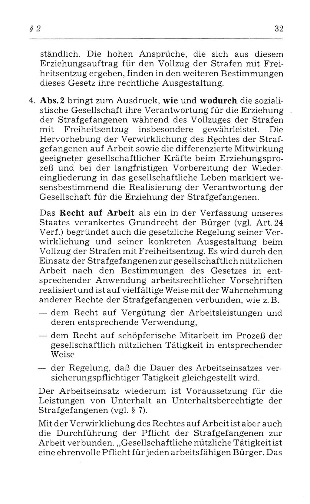 Kommentar zum Strafvollzugsgesetz [(StVG) Deutsche Demokratische Republik (DDR)] 1980, Seite 32 (Komm. StVG DDR 1980, S. 32)