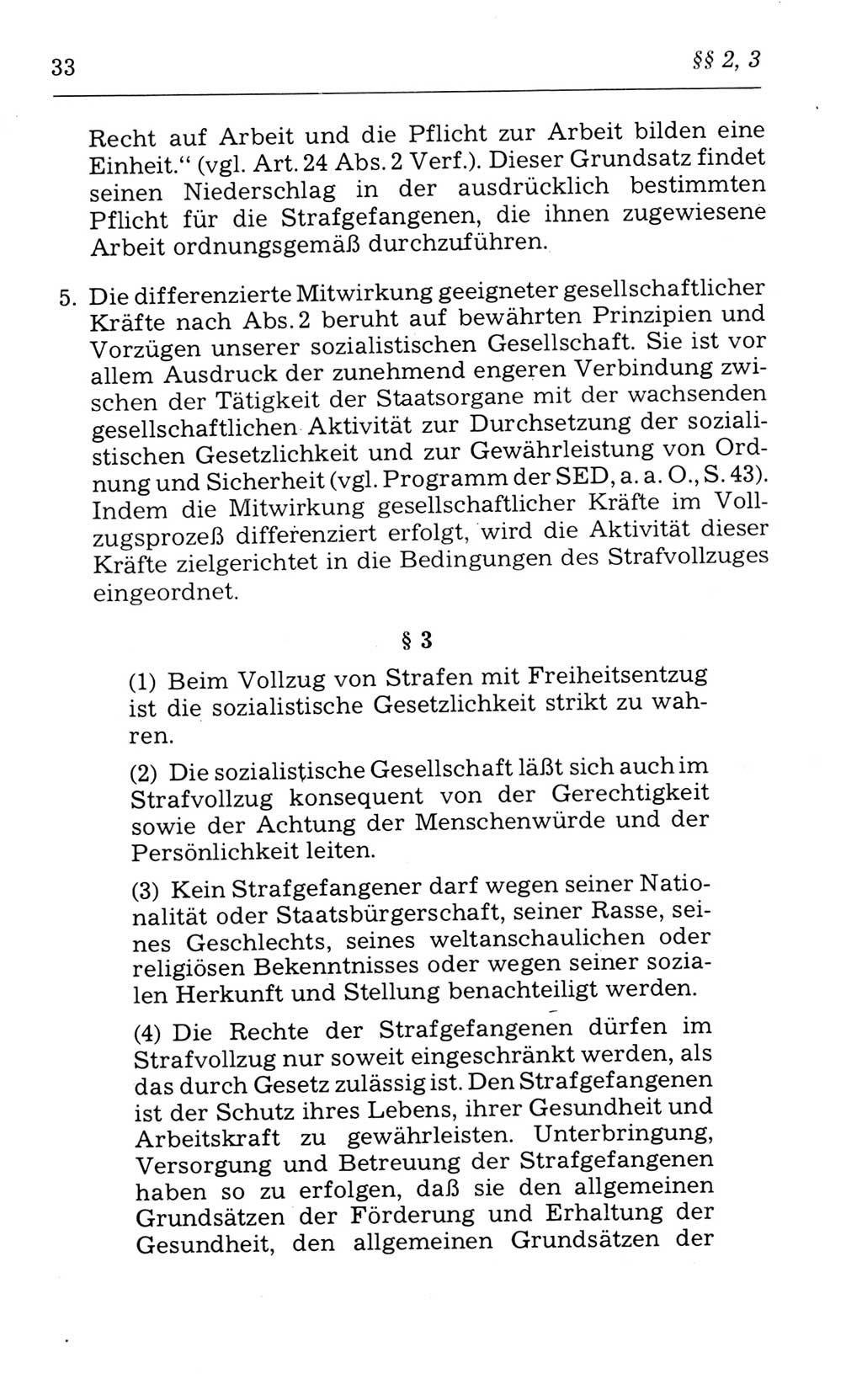 Kommentar zum Strafvollzugsgesetz [(StVG) Deutsche Demokratische Republik (DDR)] 1980, Seite 33 (Komm. StVG DDR 1980, S. 33)