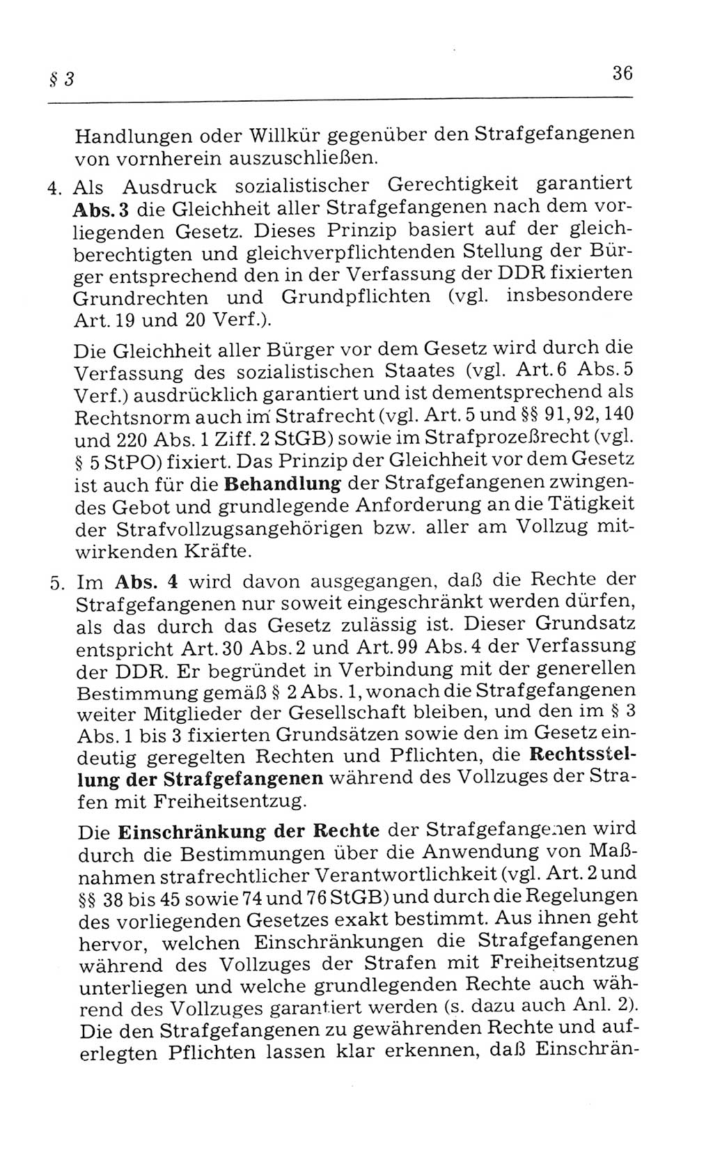 Kommentar zum Strafvollzugsgesetz [(StVG) Deutsche Demokratische Republik (DDR)] 1980, Seite 36 (Komm. StVG DDR 1980, S. 36)
