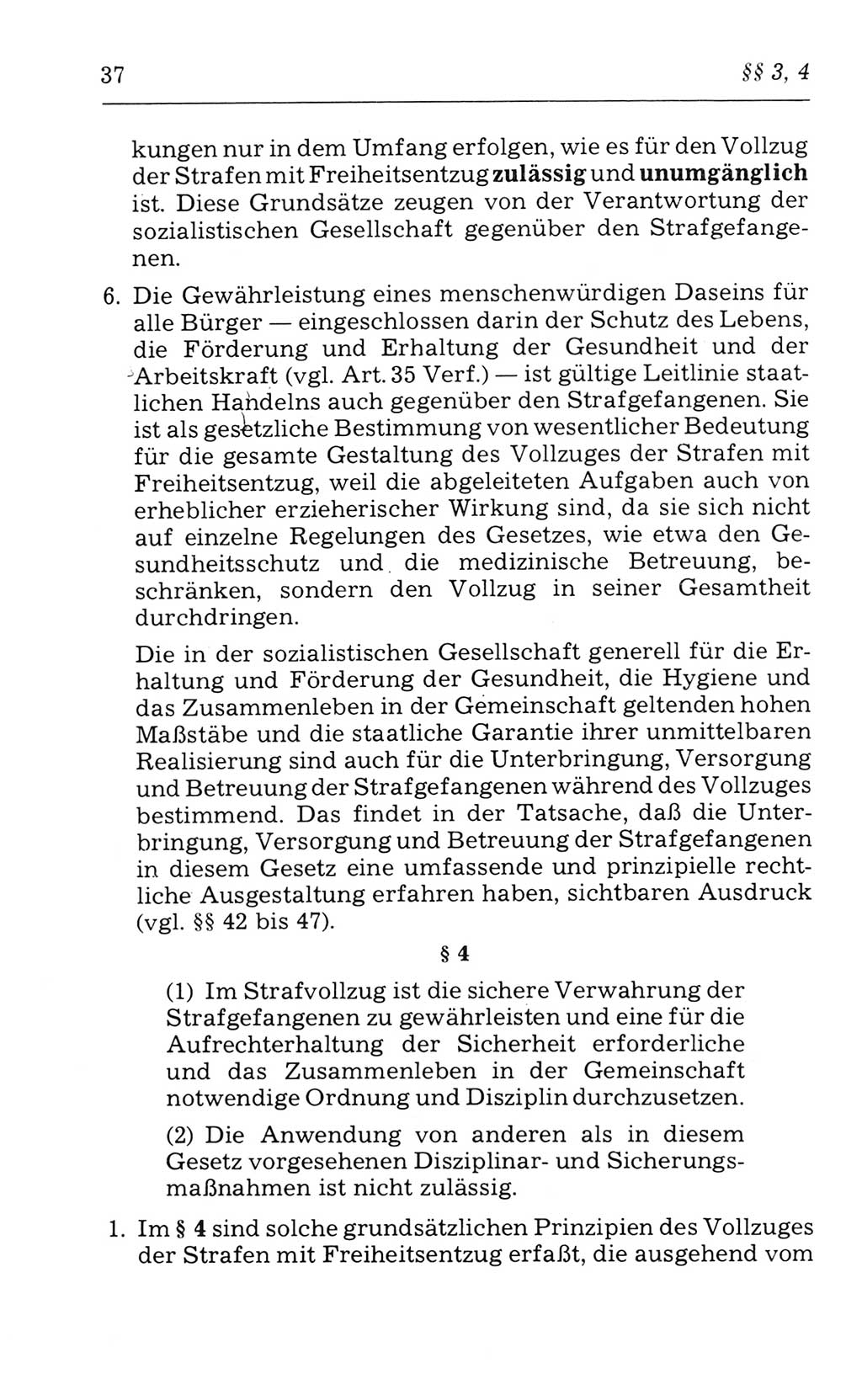 Kommentar zum Strafvollzugsgesetz [(StVG) Deutsche Demokratische Republik (DDR)] 1980, Seite 37 (Komm. StVG DDR 1980, S. 37)