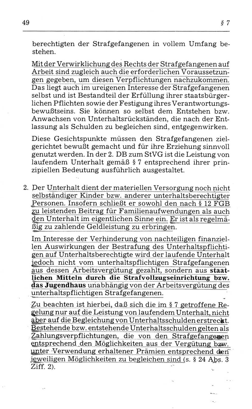 Kommentar zum Strafvollzugsgesetz [(StVG) Deutsche Demokratische Republik (DDR)] 1980, Seite 49 (Komm. StVG DDR 1980, S. 49)