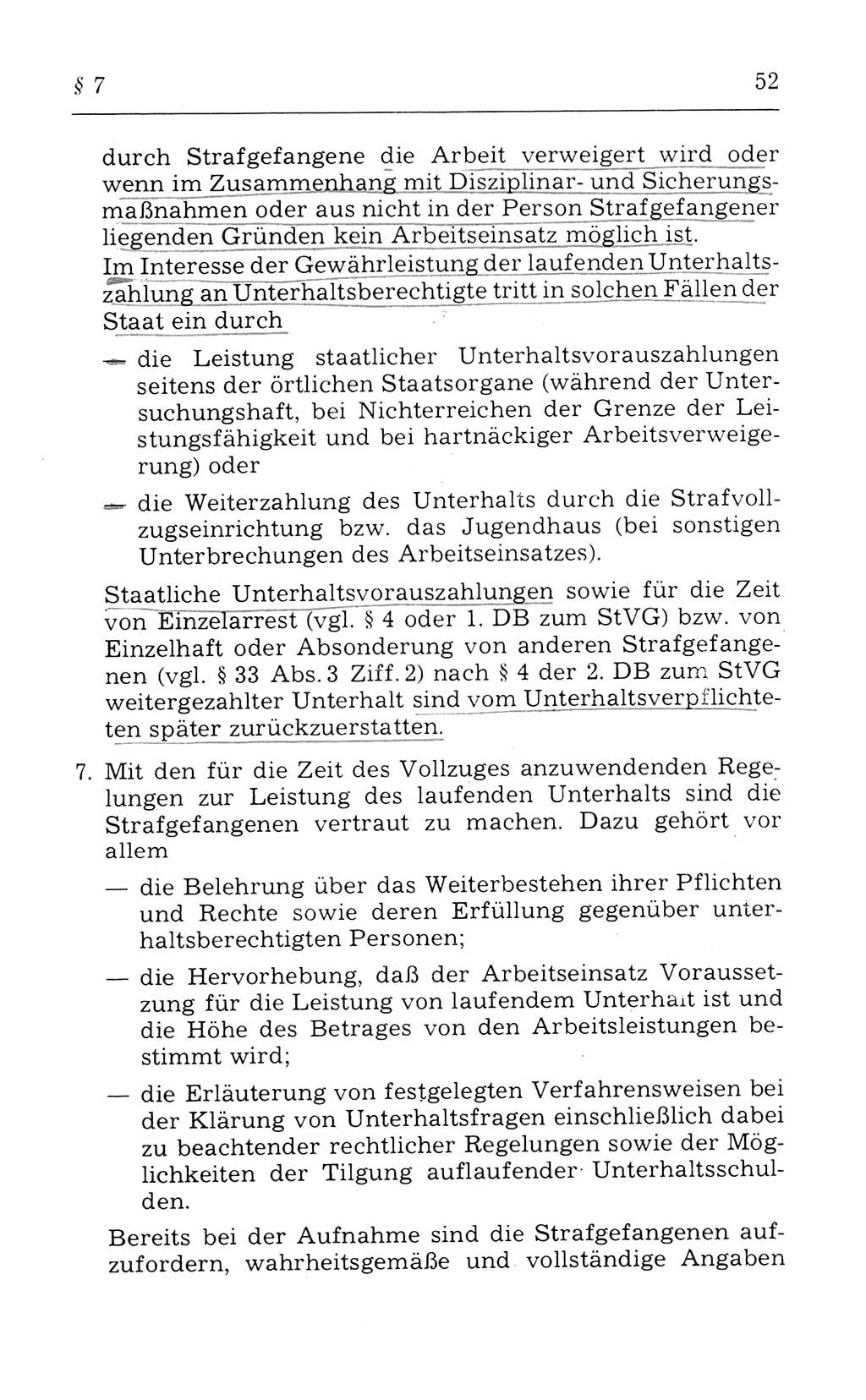 Kommentar zum Strafvollzugsgesetz [(StVG) Deutsche Demokratische Republik (DDR)] 1980, Seite 52 (Komm. StVG DDR 1980, S. 52)