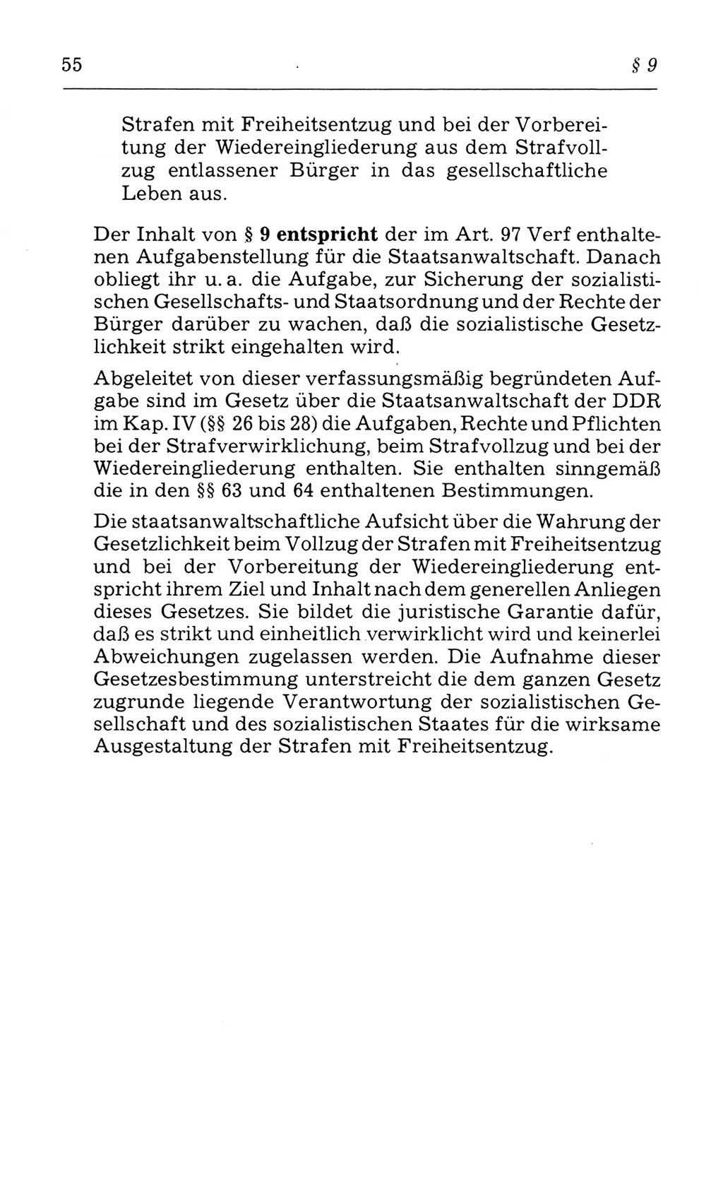 Kommentar zum Strafvollzugsgesetz [(StVG) Deutsche Demokratische Republik (DDR)] 1980, Seite 55 (Komm. StVG DDR 1980, S. 55)