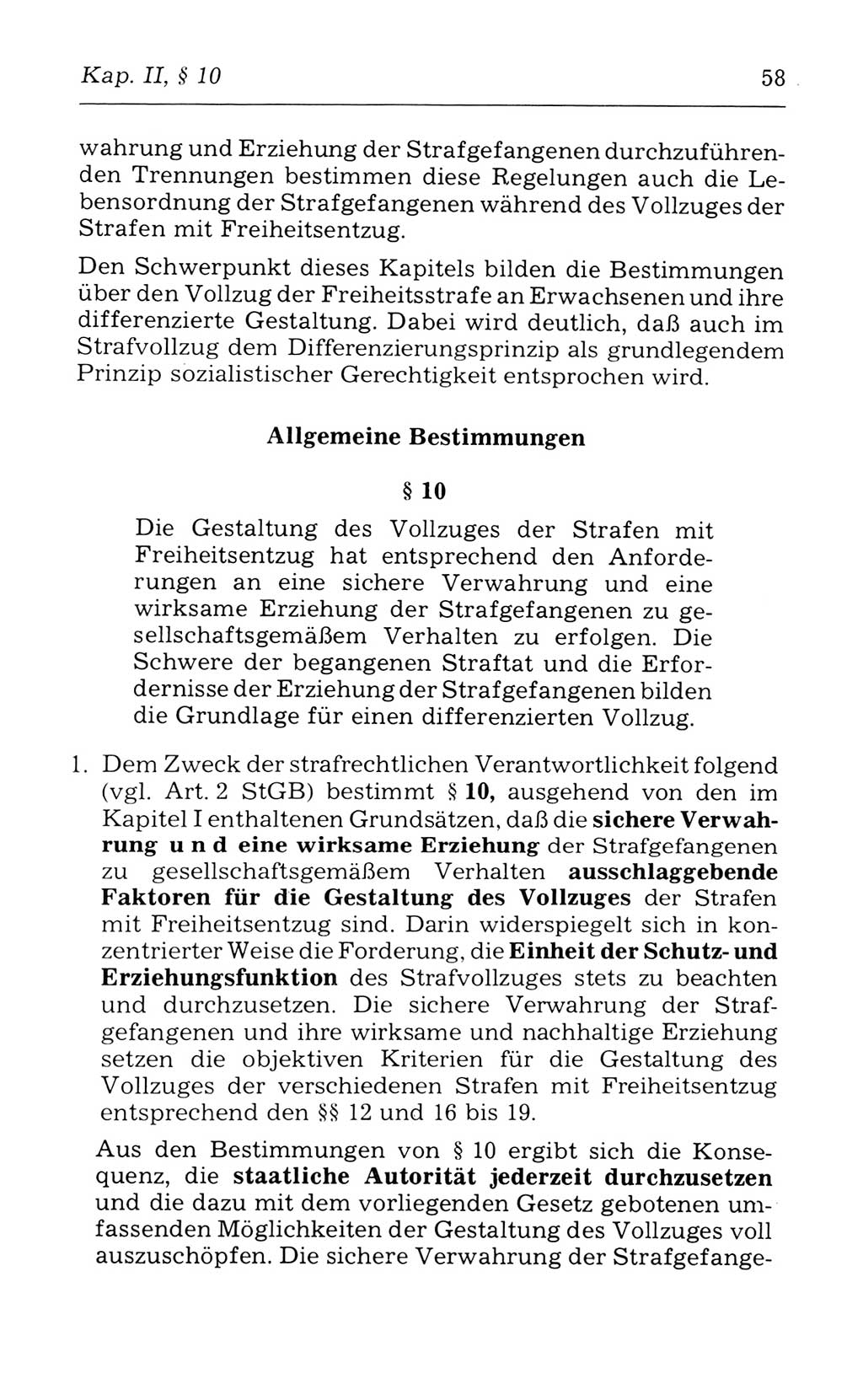 Kommentar zum Strafvollzugsgesetz [(StVG) Deutsche Demokratische Republik (DDR)] 1980, Seite 58 (Komm. StVG DDR 1980, S. 58)