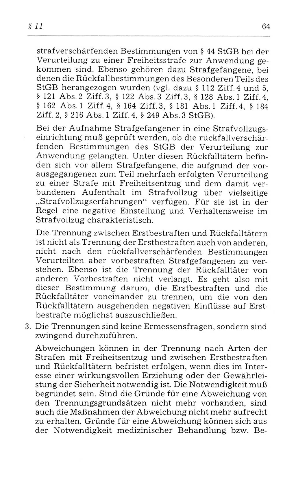 Kommentar zum Strafvollzugsgesetz [(StVG) Deutsche Demokratische Republik (DDR)] 1980, Seite 64 (Komm. StVG DDR 1980, S. 64)