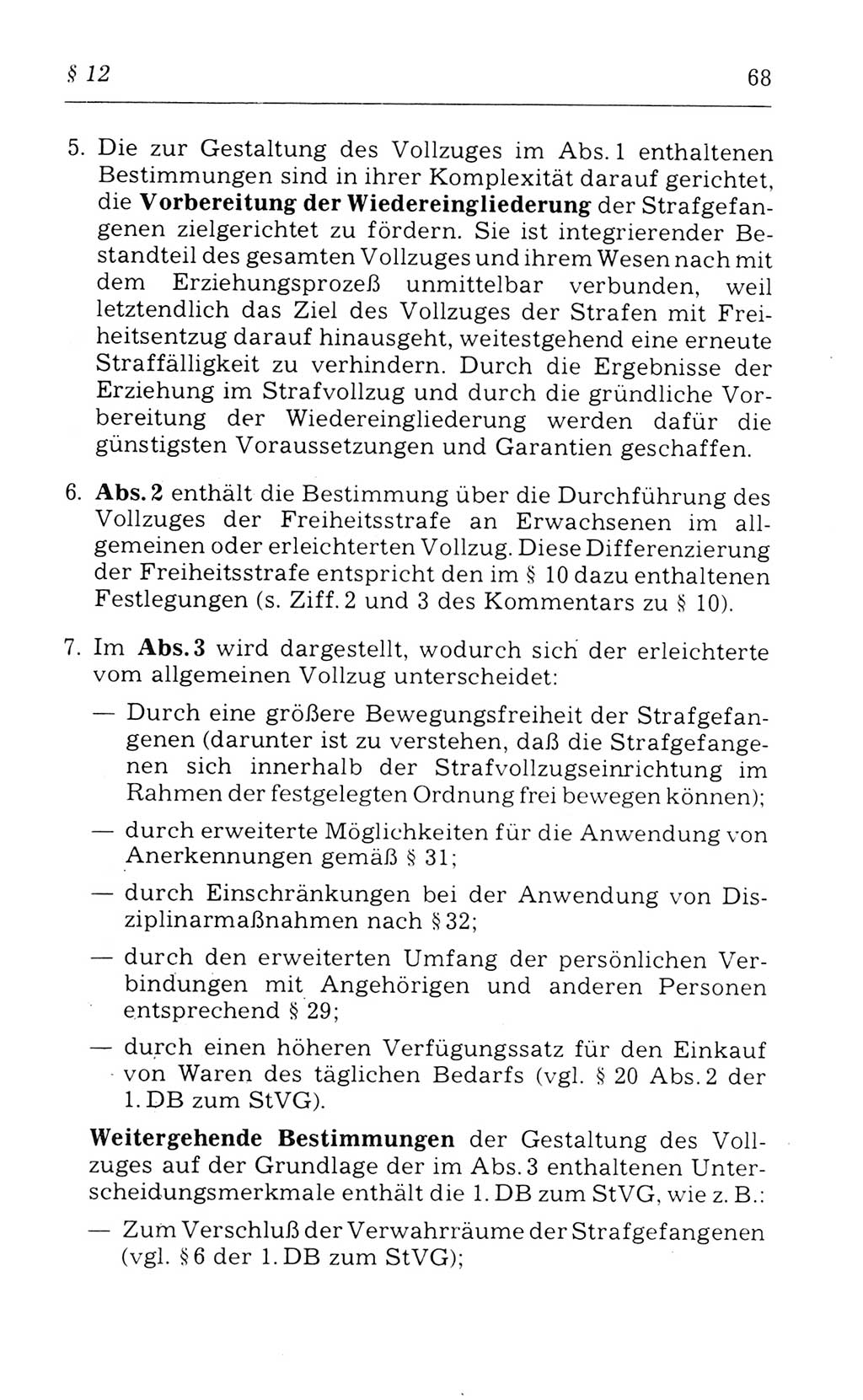 Kommentar zum Strafvollzugsgesetz [(StVG) Deutsche Demokratische Republik (DDR)] 1980, Seite 68 (Komm. StVG DDR 1980, S. 68)