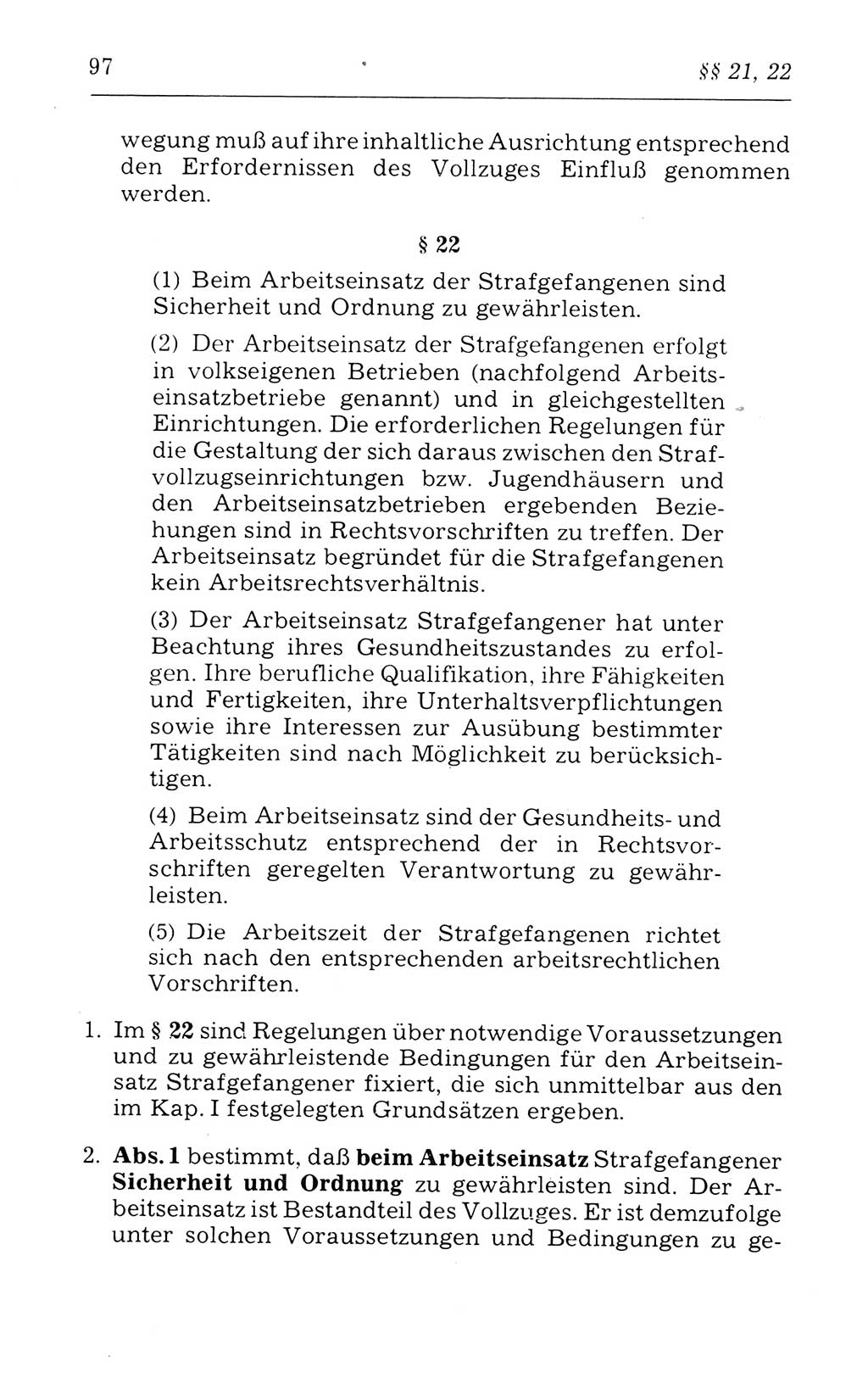 Kommentar zum Strafvollzugsgesetz [(StVG) Deutsche Demokratische Republik (DDR)] 1980, Seite 97 (Komm. StVG DDR 1980, S. 97)