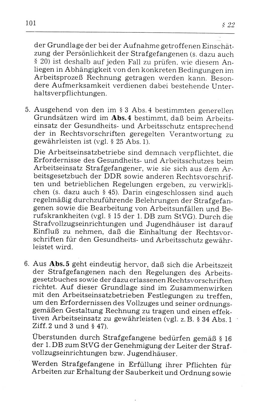 Kommentar zum Strafvollzugsgesetz [(StVG) Deutsche Demokratische Republik (DDR)] 1980, Seite 101 (Komm. StVG DDR 1980, S. 101)