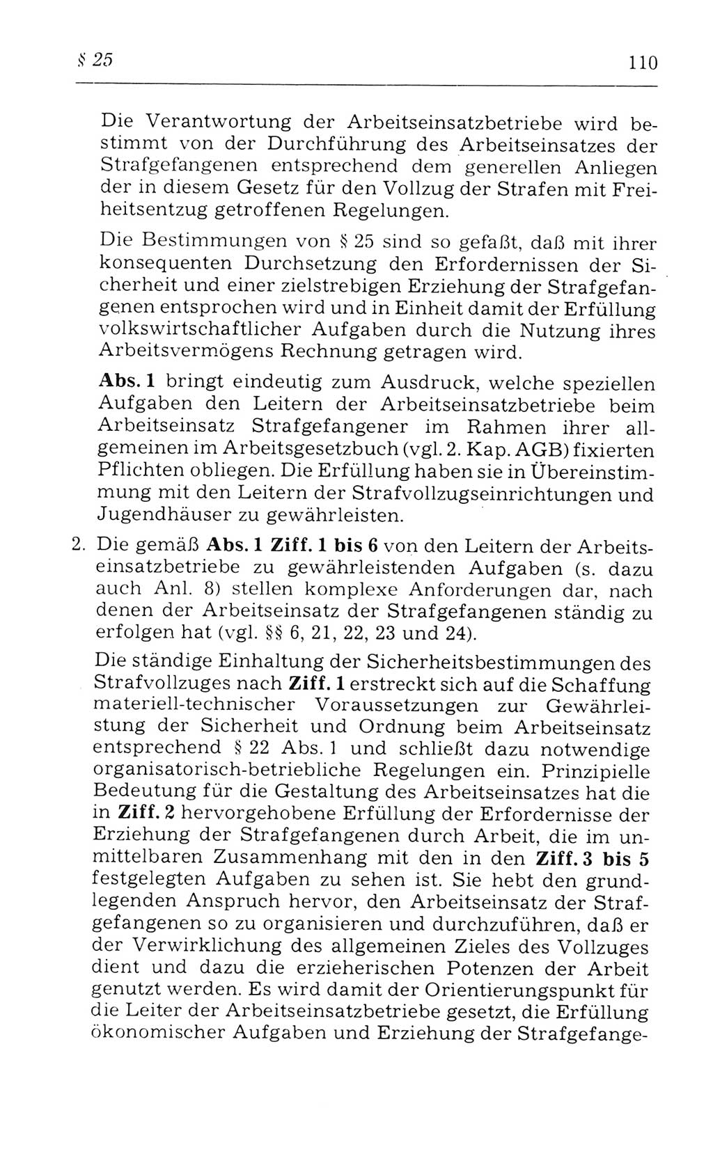 Kommentar zum Strafvollzugsgesetz [(StVG) Deutsche Demokratische Republik (DDR)] 1980, Seite 110 (Komm. StVG DDR 1980, S. 110)