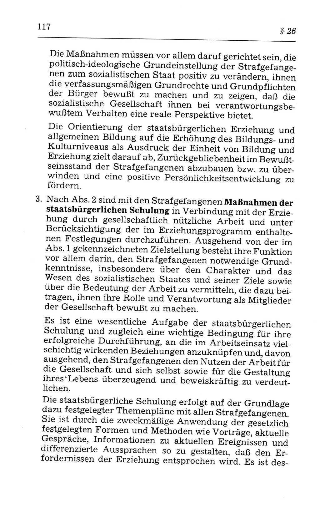 Kommentar zum Strafvollzugsgesetz [(StVG) Deutsche Demokratische Republik (DDR)] 1980, Seite 117 (Komm. StVG DDR 1980, S. 117)