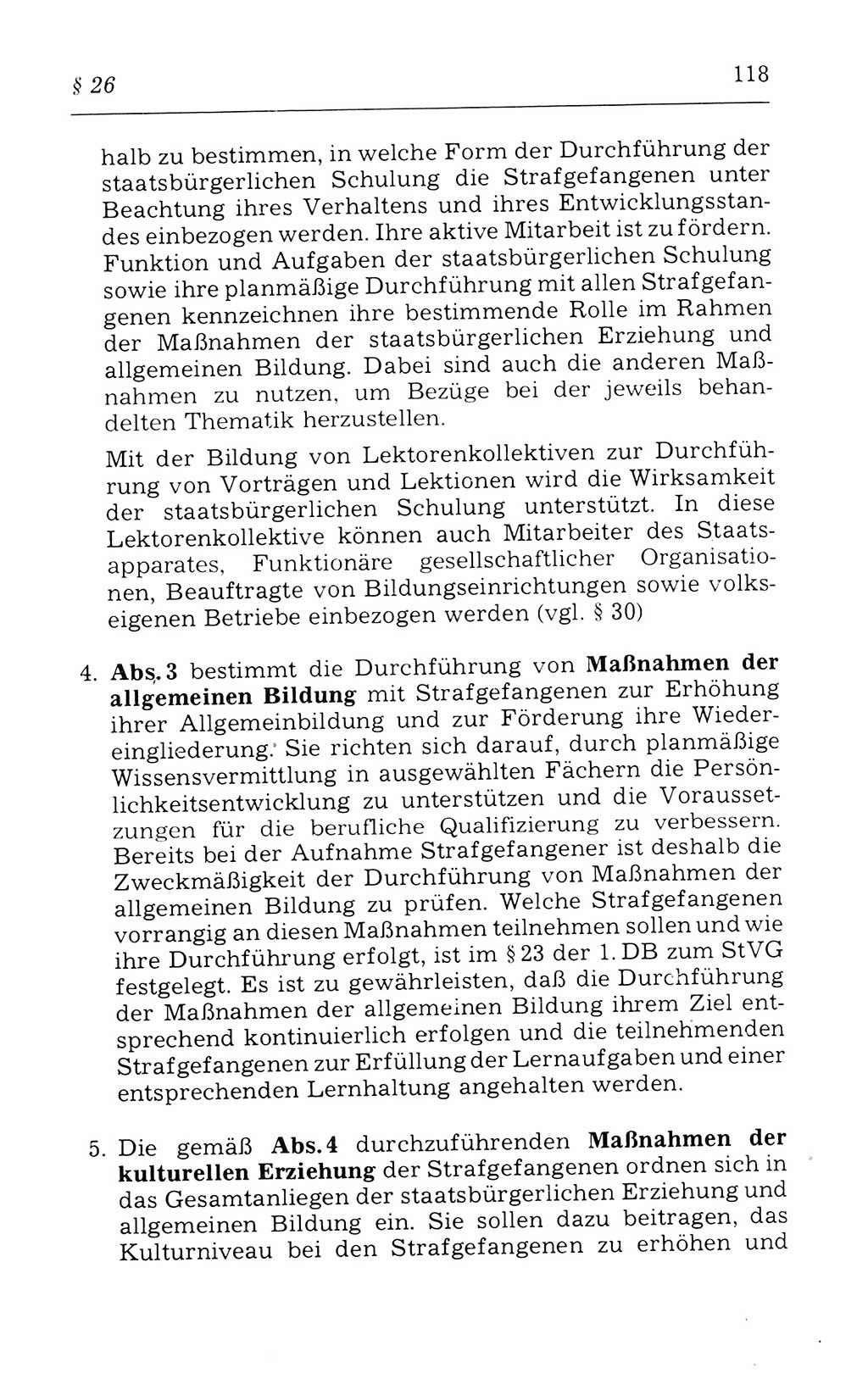 Kommentar zum Strafvollzugsgesetz [(StVG) Deutsche Demokratische Republik (DDR)] 1980, Seite 118 (Komm. StVG DDR 1980, S. 118)
