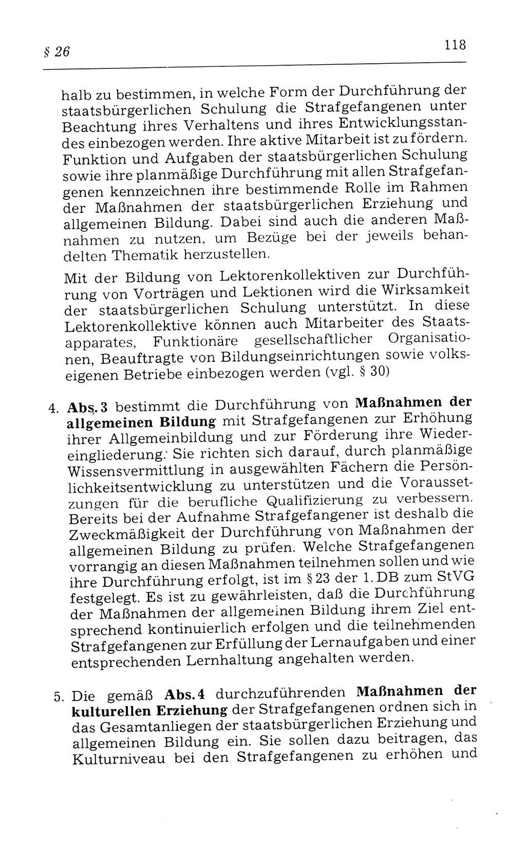 Kommentar zum Strafvollzugsgesetz [(StVG) Deutsche Demokratische Republik (DDR)] 1980, Seite 118 (Komm. StVG DDR 1980, S. 118)