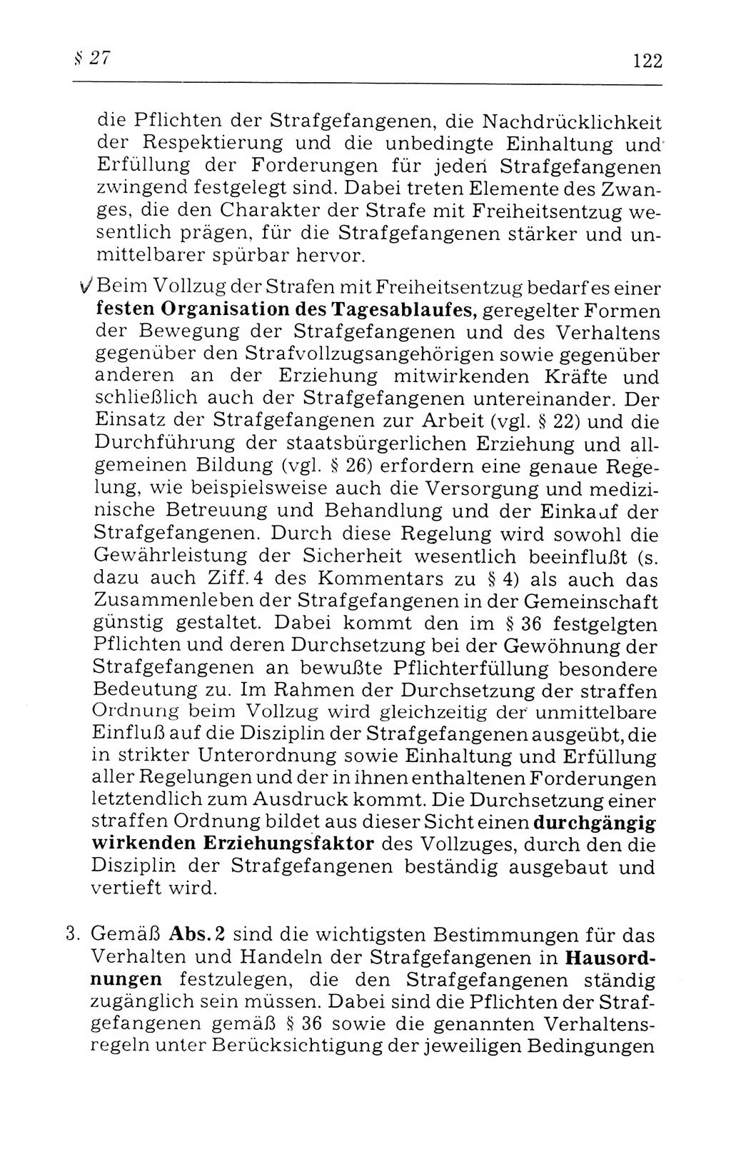 Kommentar zum Strafvollzugsgesetz [(StVG) Deutsche Demokratische Republik (DDR)] 1980, Seite 122 (Komm. StVG DDR 1980, S. 122)