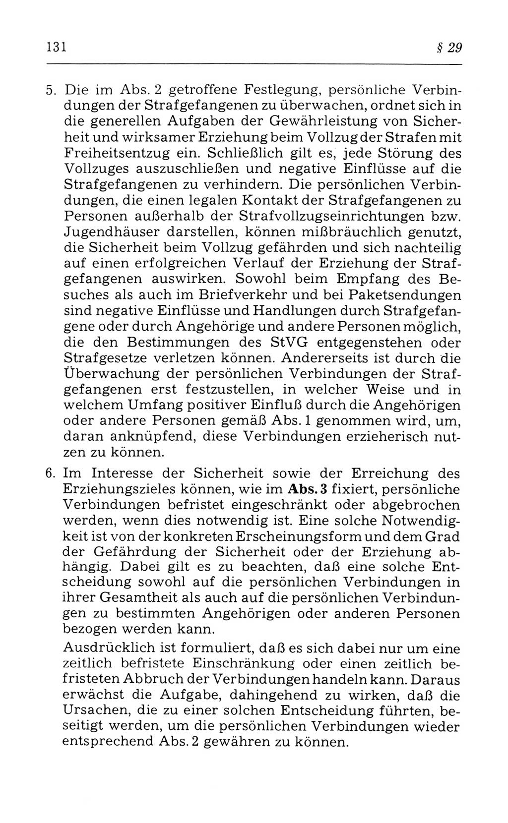 Kommentar zum Strafvollzugsgesetz [(StVG) Deutsche Demokratische Republik (DDR)] 1980, Seite 131 (Komm. StVG DDR 1980, S. 131)