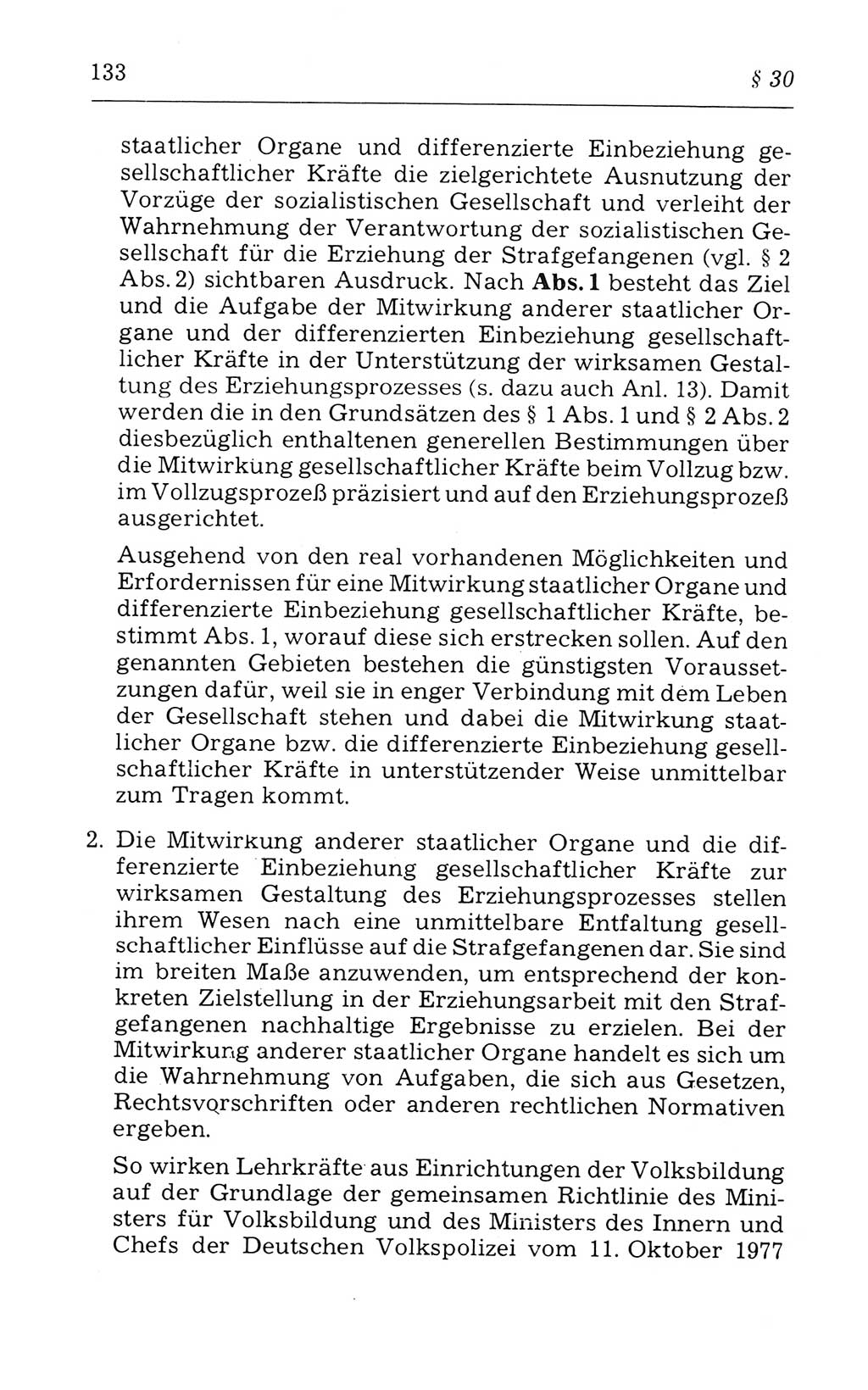 Kommentar zum Strafvollzugsgesetz [(StVG) Deutsche Demokratische Republik (DDR)] 1980, Seite 133 (Komm. StVG DDR 1980, S. 133)