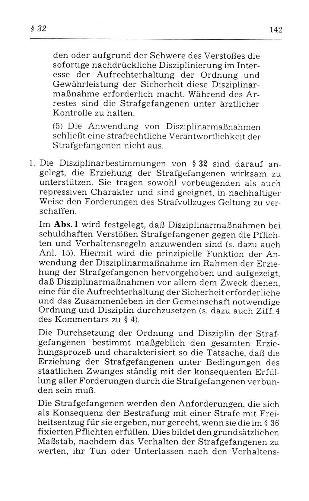Kommentar zum Strafvollzugsgesetz [(StVG) Deutsche Demokratische Republik (DDR)] 1980, Seite 142 (Komm. StVG DDR 1980, S. 142)