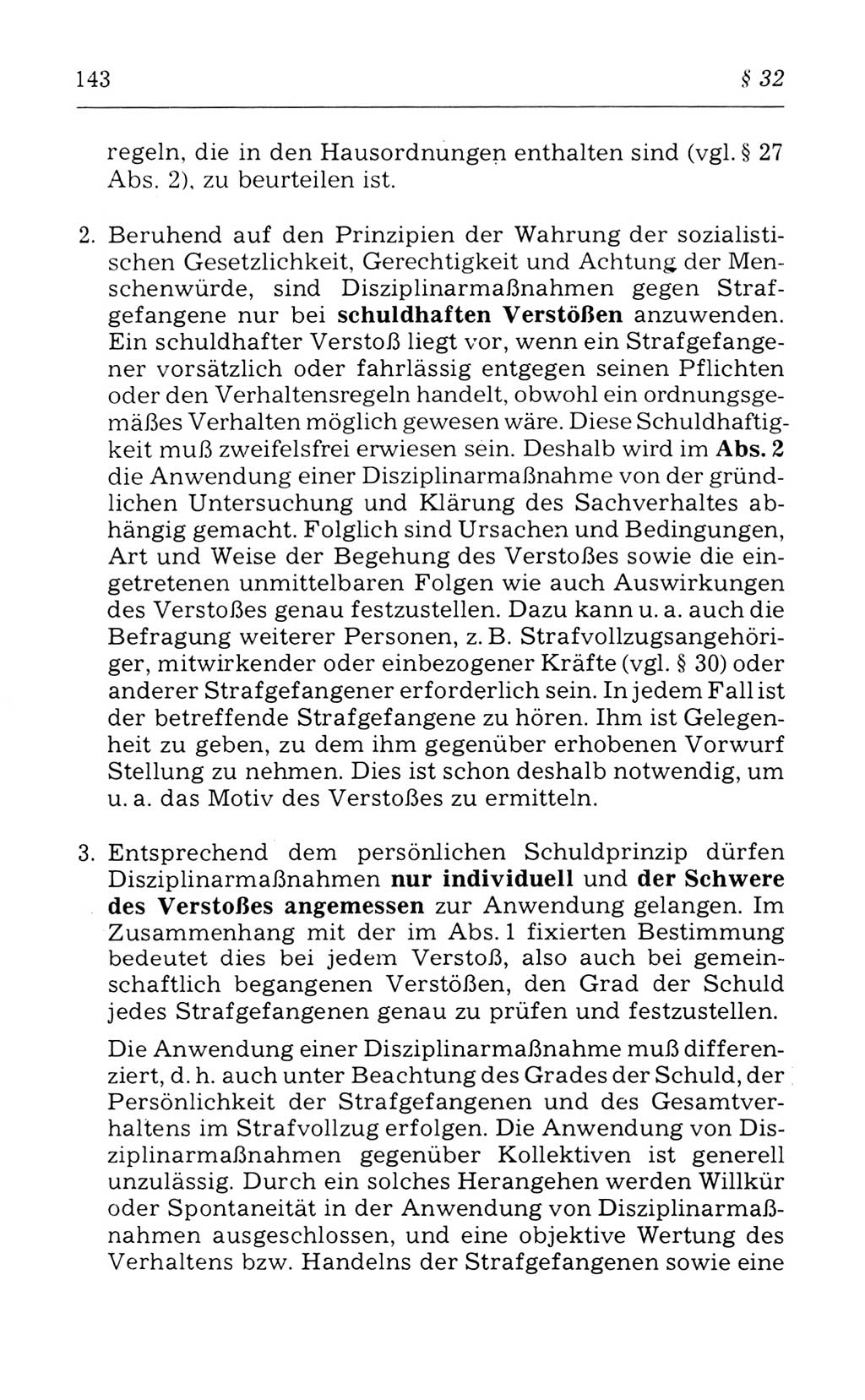 Kommentar zum Strafvollzugsgesetz [(StVG) Deutsche Demokratische Republik (DDR)] 1980, Seite 143 (Komm. StVG DDR 1980, S. 143)