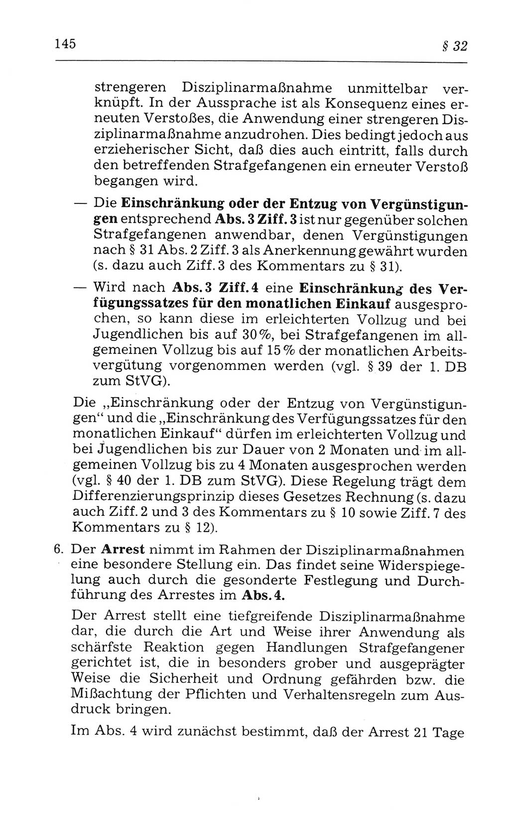 Kommentar zum Strafvollzugsgesetz [(StVG) Deutsche Demokratische Republik (DDR)] 1980, Seite 145 (Komm. StVG DDR 1980, S. 145)