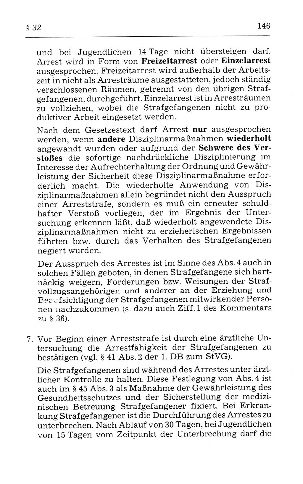 Kommentar zum Strafvollzugsgesetz [(StVG) Deutsche Demokratische Republik (DDR)] 1980, Seite 146 (Komm. StVG DDR 1980, S. 146)