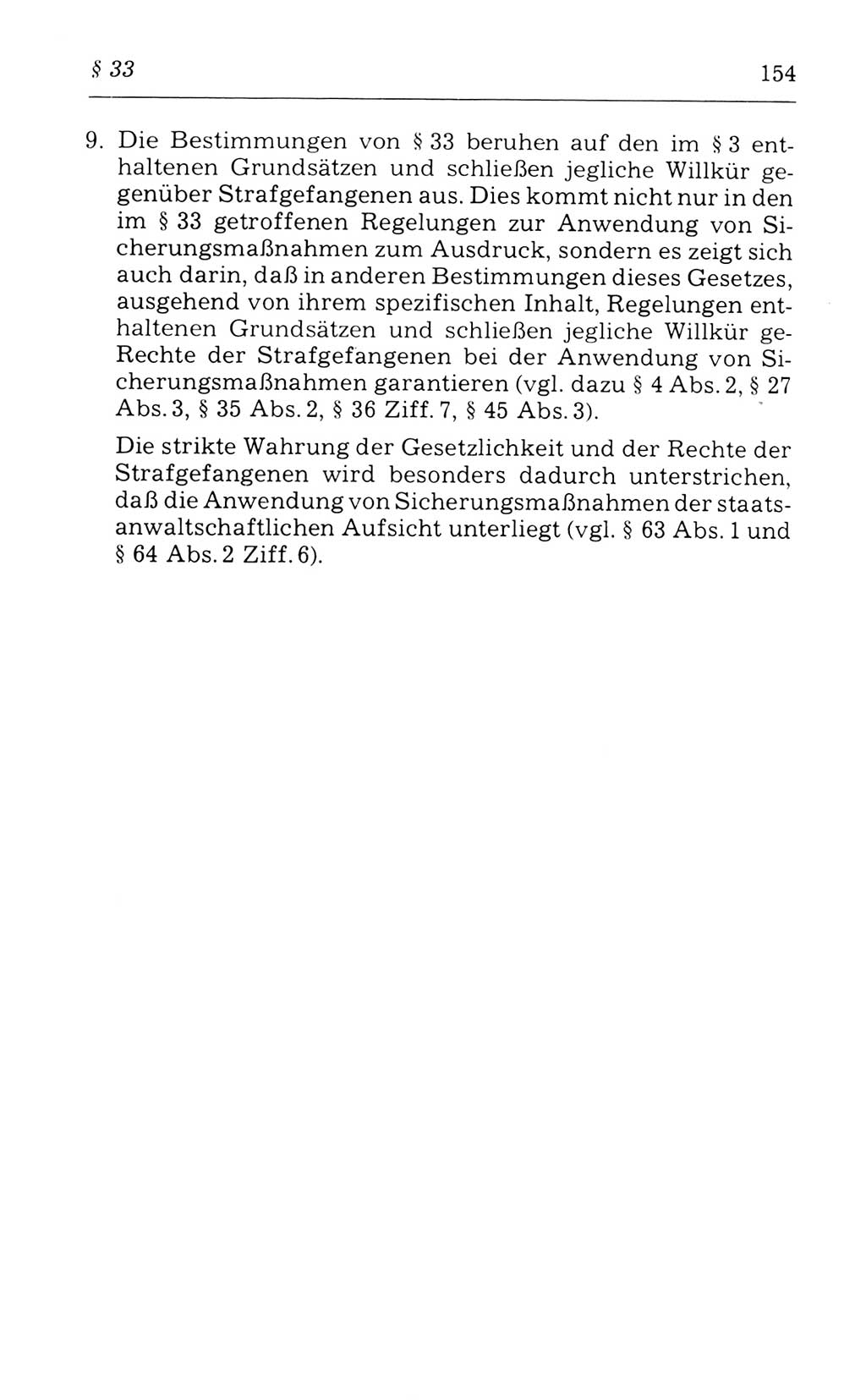 Kommentar zum Strafvollzugsgesetz [(StVG) Deutsche Demokratische Republik (DDR)] 1980, Seite 154 (Komm. StVG DDR 1980, S. 154)