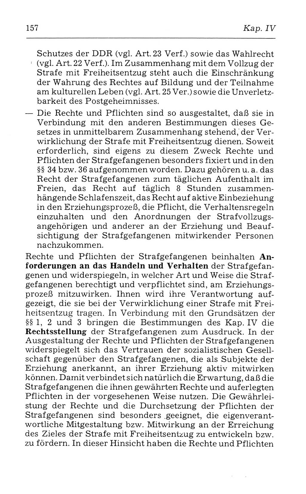 Kommentar zum Strafvollzugsgesetz [(StVG) Deutsche Demokratische Republik (DDR)] 1980, Seite 157 (Komm. StVG DDR 1980, S. 157)