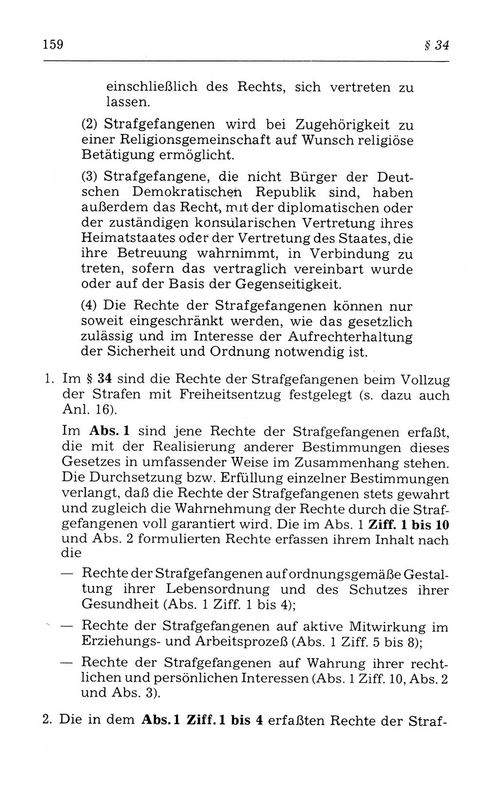 Kommentar zum Strafvollzugsgesetz [(StVG) Deutsche Demokratische Republik (DDR)] 1980, Seite 159 (Komm. StVG DDR 1980, S. 159)