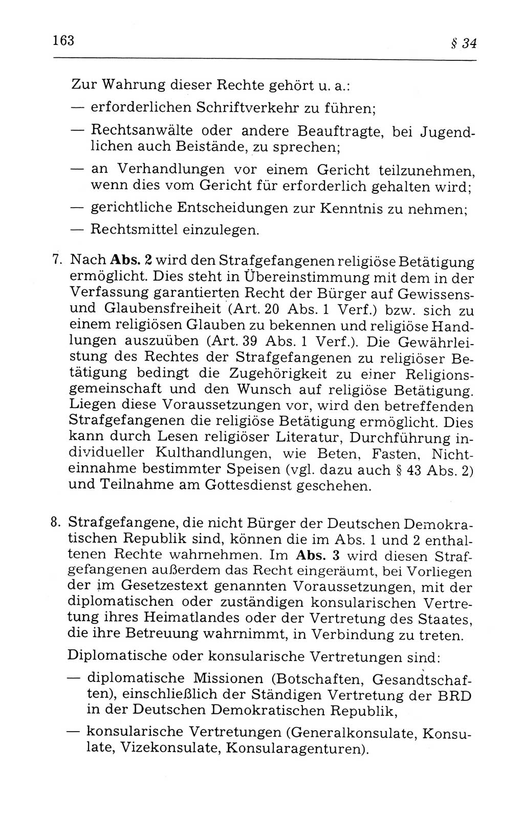 Kommentar zum Strafvollzugsgesetz [(StVG) Deutsche Demokratische Republik (DDR)] 1980, Seite 163 (Komm. StVG DDR 1980, S. 163)