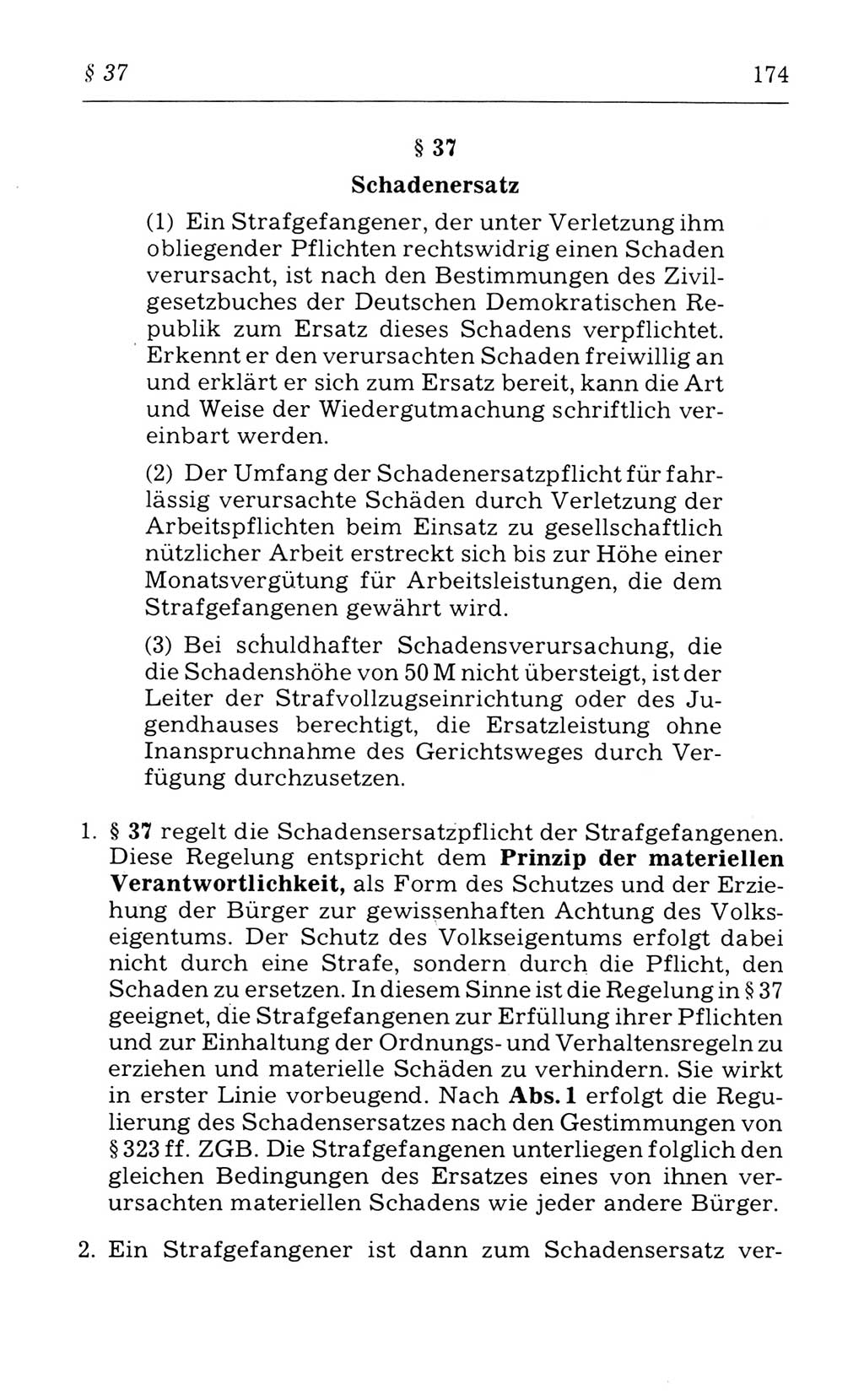 Kommentar zum Strafvollzugsgesetz [(StVG) Deutsche Demokratische Republik (DDR)] 1980, Seite 174 (Komm. StVG DDR 1980, S. 174)