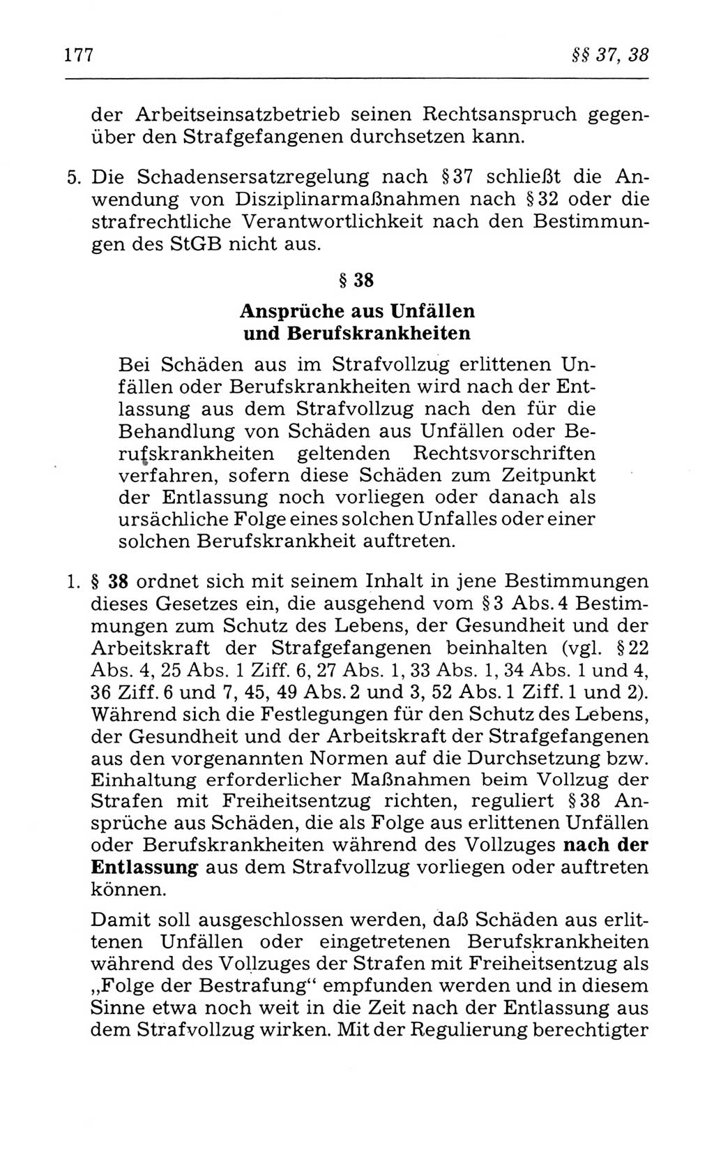 Kommentar zum Strafvollzugsgesetz [(StVG) Deutsche Demokratische Republik (DDR)] 1980, Seite 177 (Komm. StVG DDR 1980, S. 177)