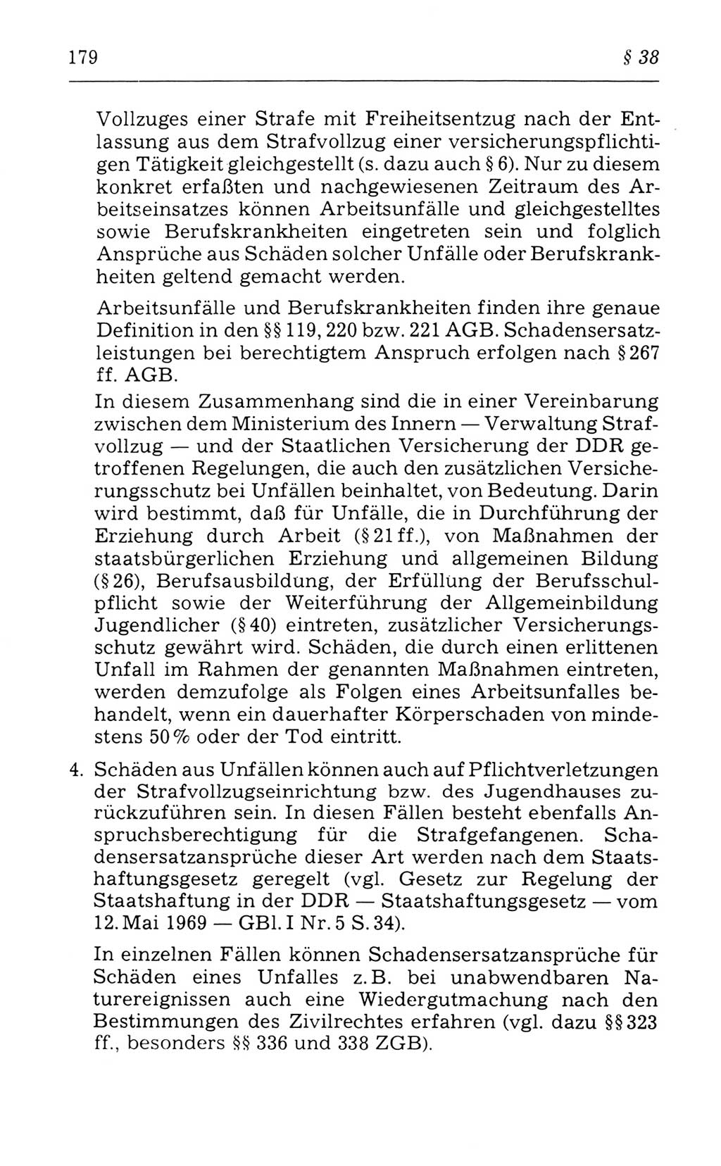 Kommentar zum Strafvollzugsgesetz [(StVG) Deutsche Demokratische Republik (DDR)] 1980, Seite 179 (Komm. StVG DDR 1980, S. 179)