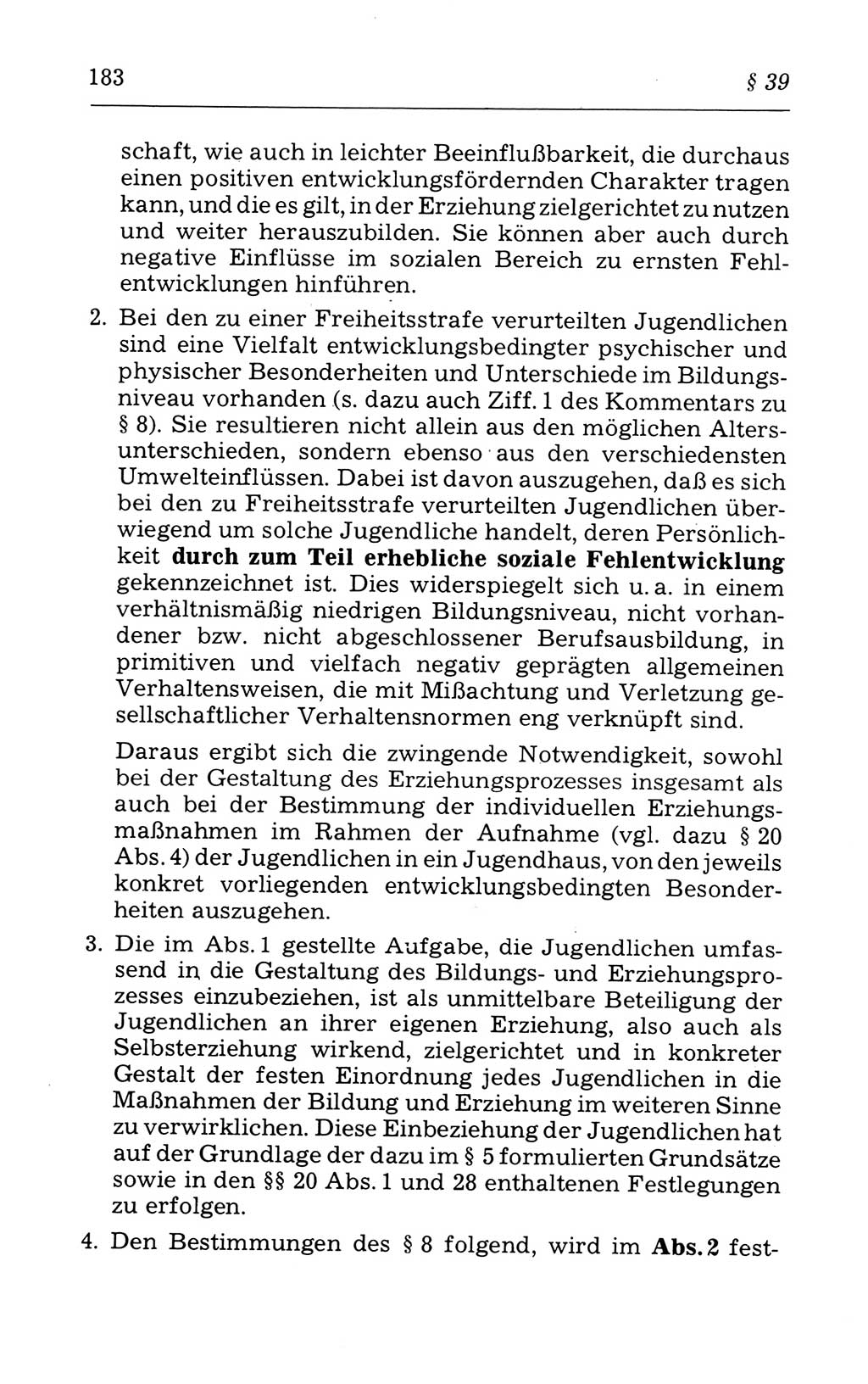 Kommentar zum Strafvollzugsgesetz [(StVG) Deutsche Demokratische Republik (DDR)] 1980, Seite 183 (Komm. StVG DDR 1980, S. 183)
