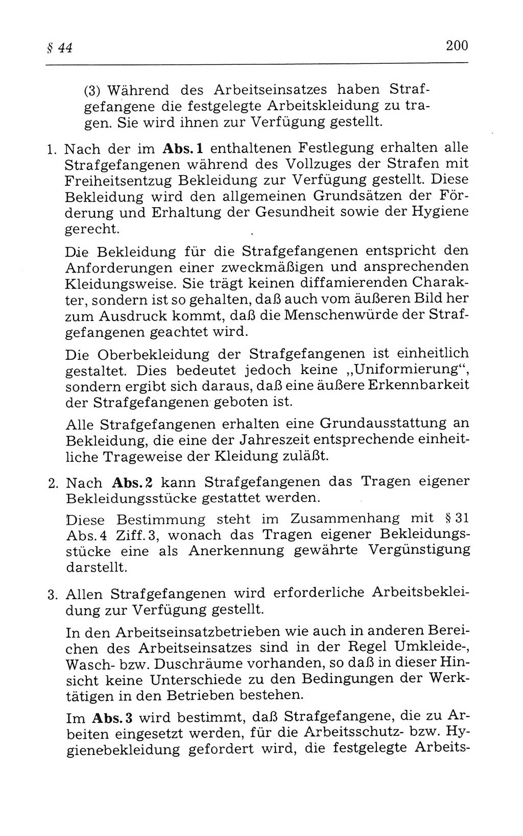 Kommentar zum Strafvollzugsgesetz [(StVG) Deutsche Demokratische Republik (DDR)] 1980, Seite 200 (Komm. StVG DDR 1980, S. 200)