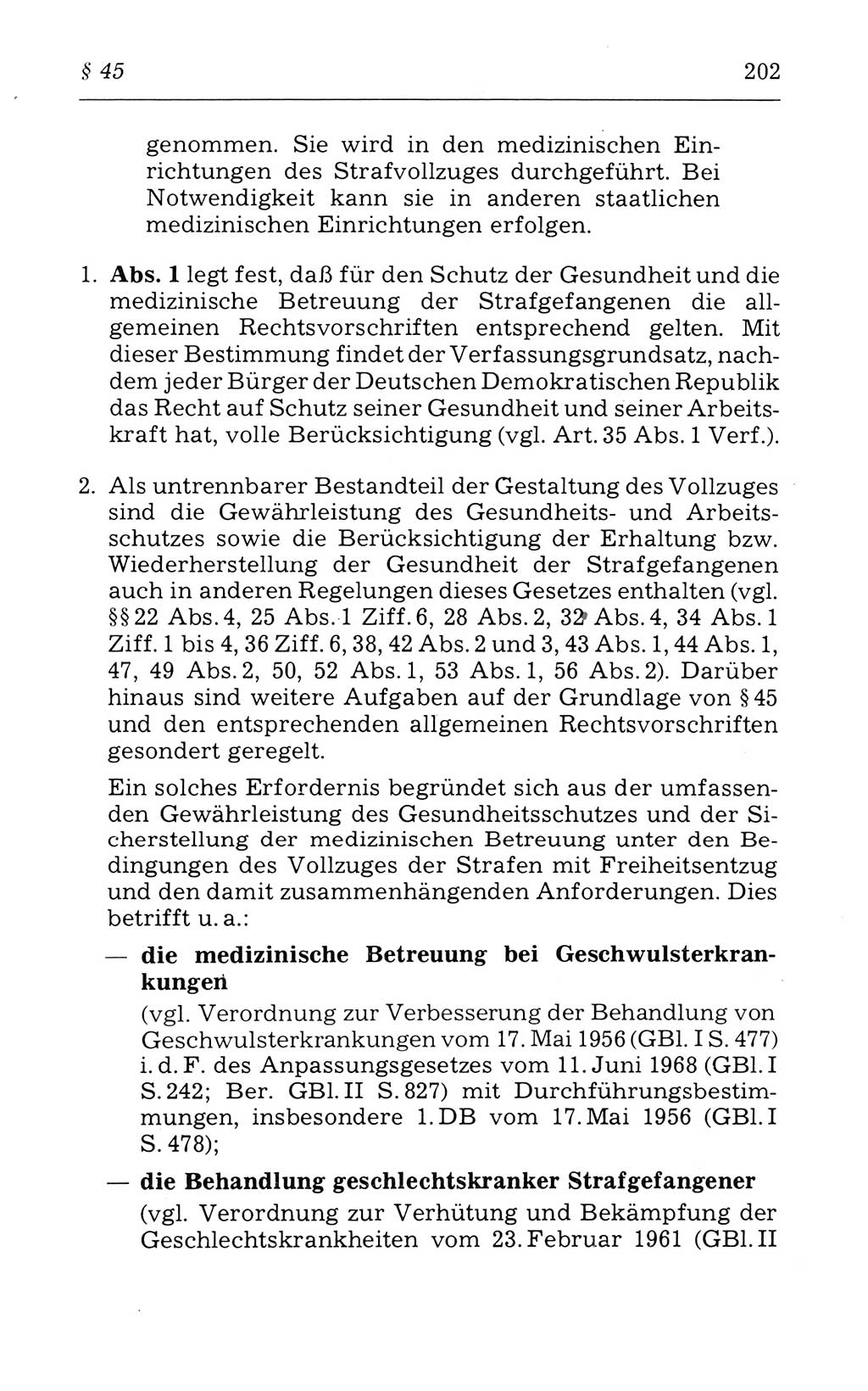 Kommentar zum Strafvollzugsgesetz [(StVG) Deutsche Demokratische Republik (DDR)] 1980, Seite 202 (Komm. StVG DDR 1980, S. 202)