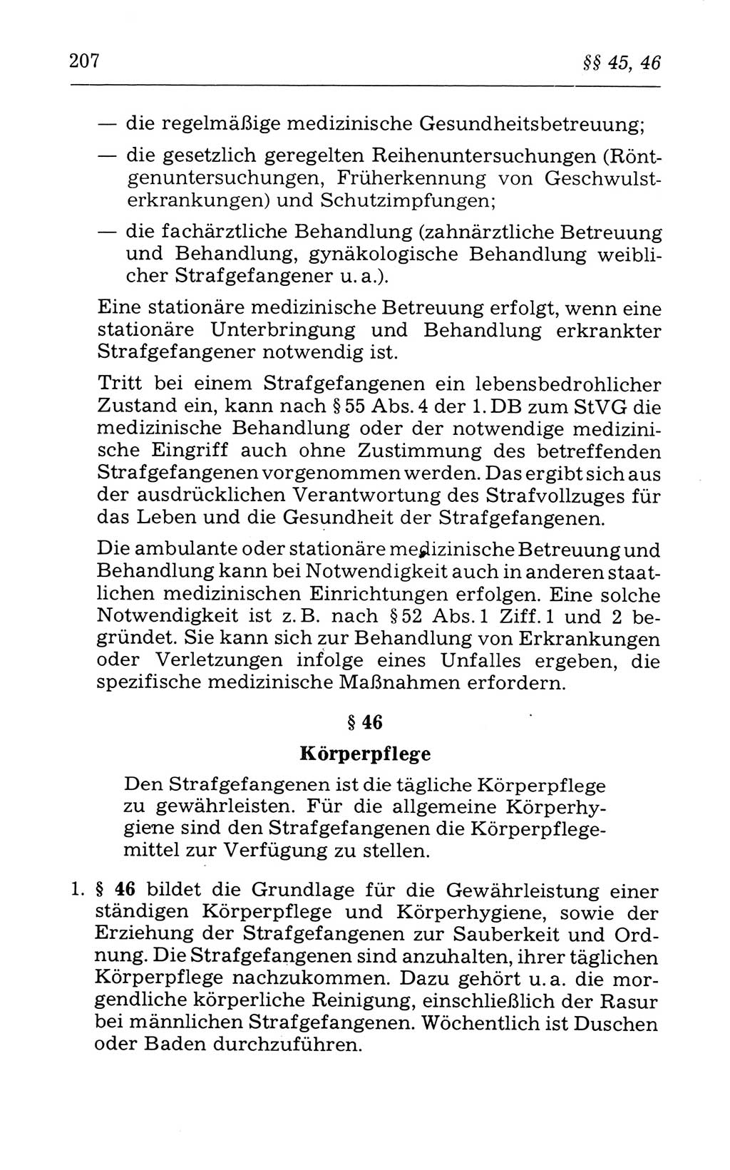 Kommentar zum Strafvollzugsgesetz [(StVG) Deutsche Demokratische Republik (DDR)] 1980, Seite 207 (Komm. StVG DDR 1980, S. 207)