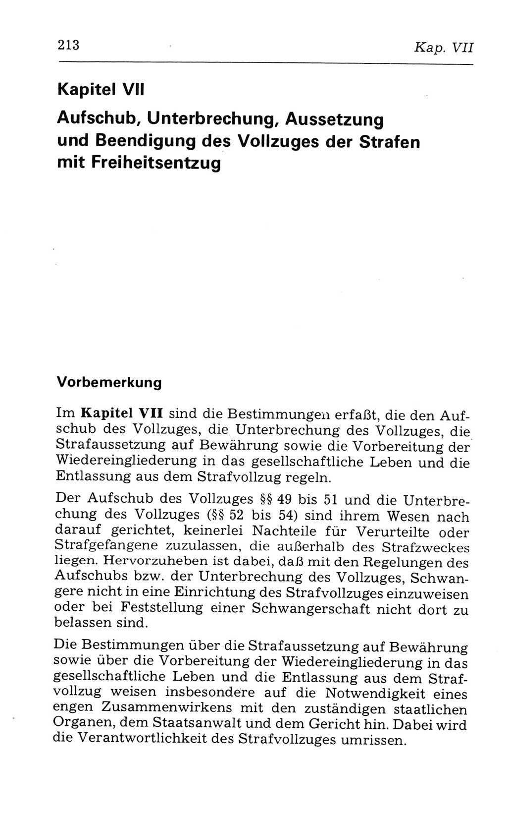 Kommentar zum Strafvollzugsgesetz [(StVG) Deutsche Demokratische Republik (DDR)] 1980, Seite 213 (Komm. StVG DDR 1980, S. 213)