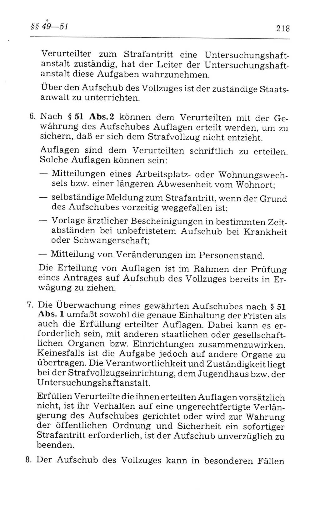 Kommentar zum Strafvollzugsgesetz [(StVG) Deutsche Demokratische Republik (DDR)] 1980, Seite 218 (Komm. StVG DDR 1980, S. 218)