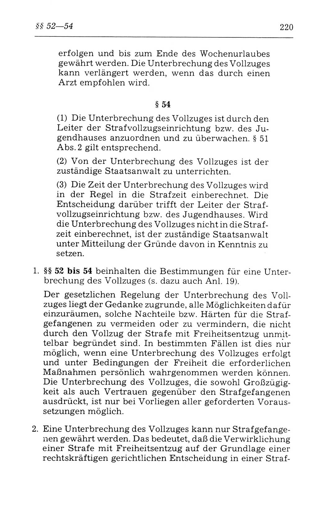 Kommentar zum Strafvollzugsgesetz [(StVG) Deutsche Demokratische Republik (DDR)] 1980, Seite 220 (Komm. StVG DDR 1980, S. 220)