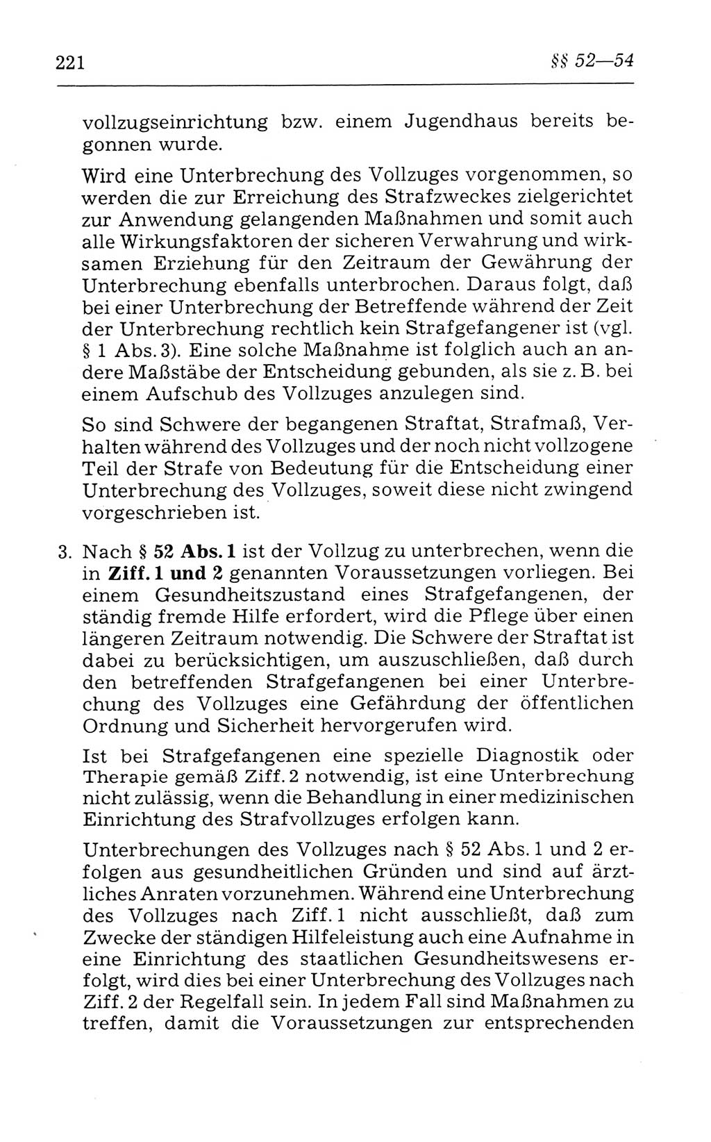 Kommentar zum Strafvollzugsgesetz [(StVG) Deutsche Demokratische Republik (DDR)] 1980, Seite 221 (Komm. StVG DDR 1980, S. 221)