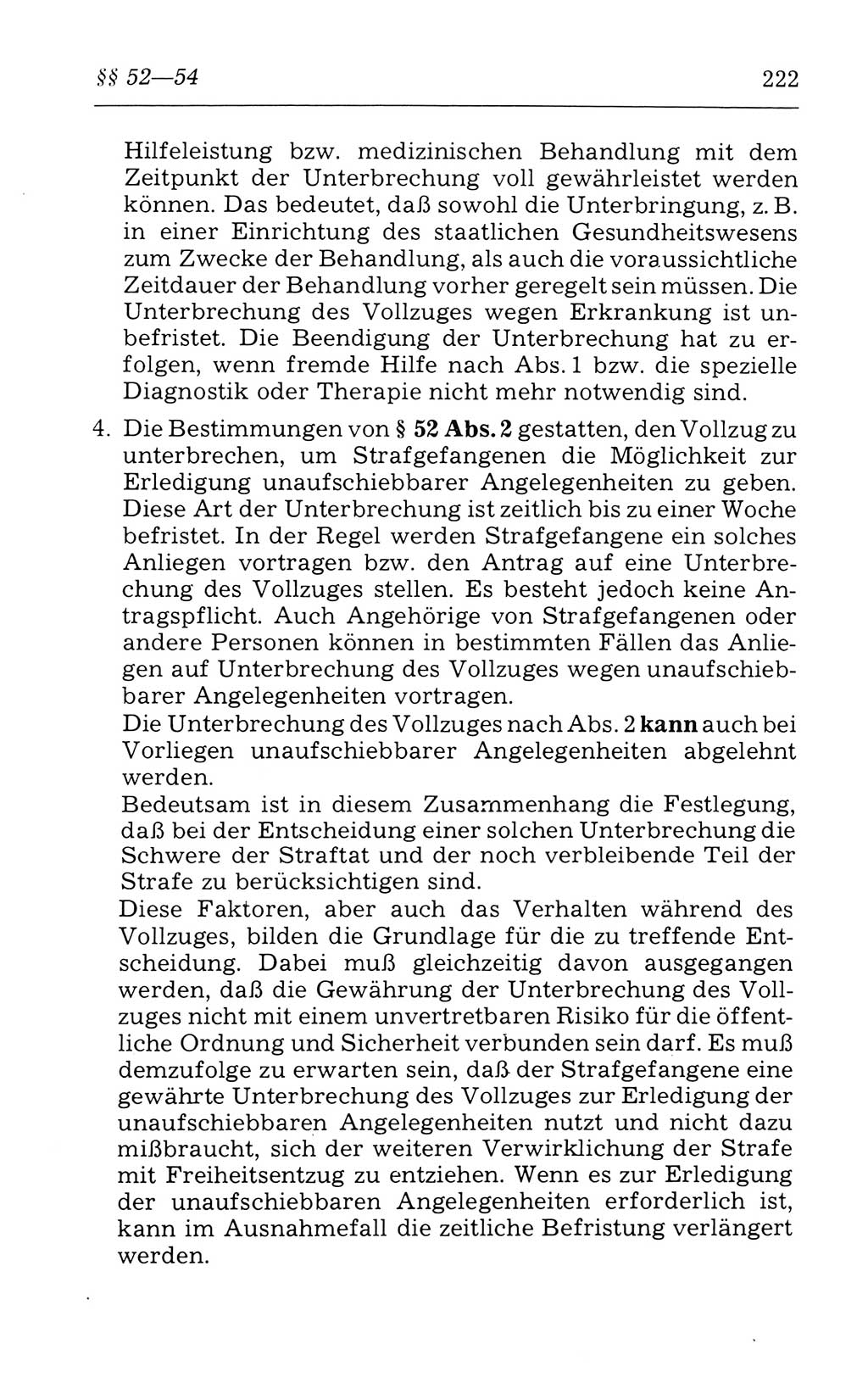 Kommentar zum Strafvollzugsgesetz [(StVG) Deutsche Demokratische Republik (DDR)] 1980, Seite 222 (Komm. StVG DDR 1980, S. 222)