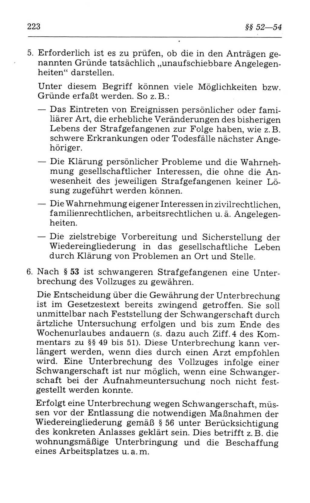 Kommentar zum Strafvollzugsgesetz [(StVG) Deutsche Demokratische Republik (DDR)] 1980, Seite 223 (Komm. StVG DDR 1980, S. 223)