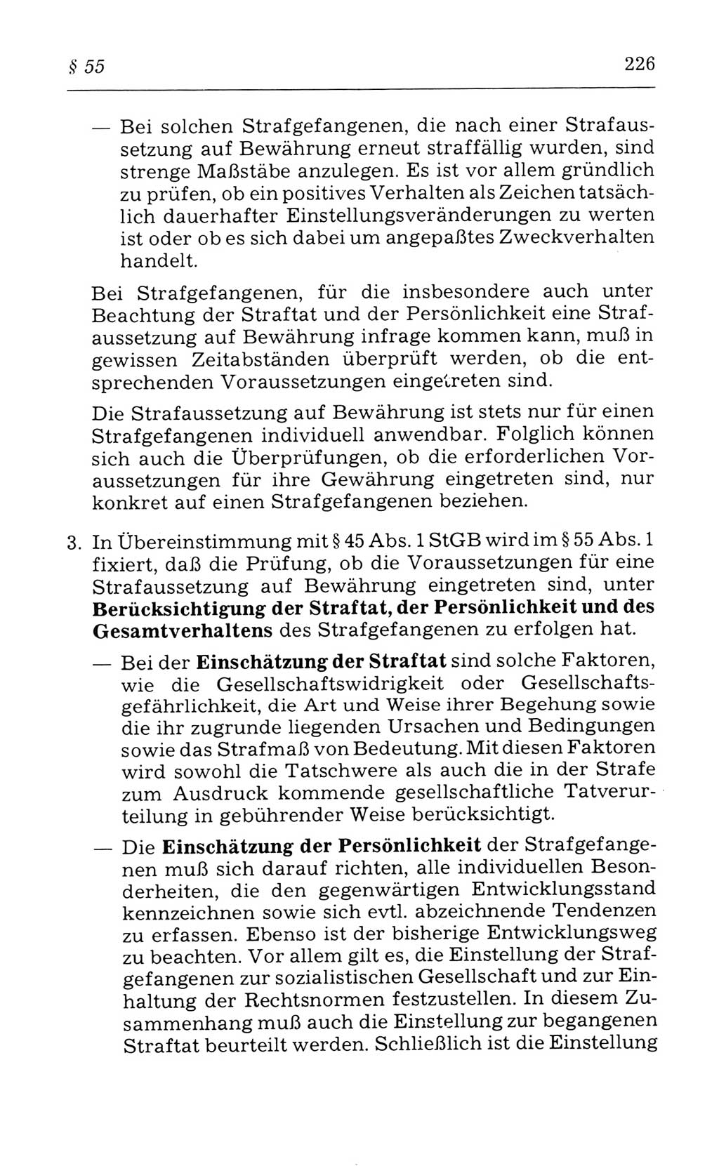 Kommentar zum Strafvollzugsgesetz [(StVG) Deutsche Demokratische Republik (DDR)] 1980, Seite 226 (Komm. StVG DDR 1980, S. 226)