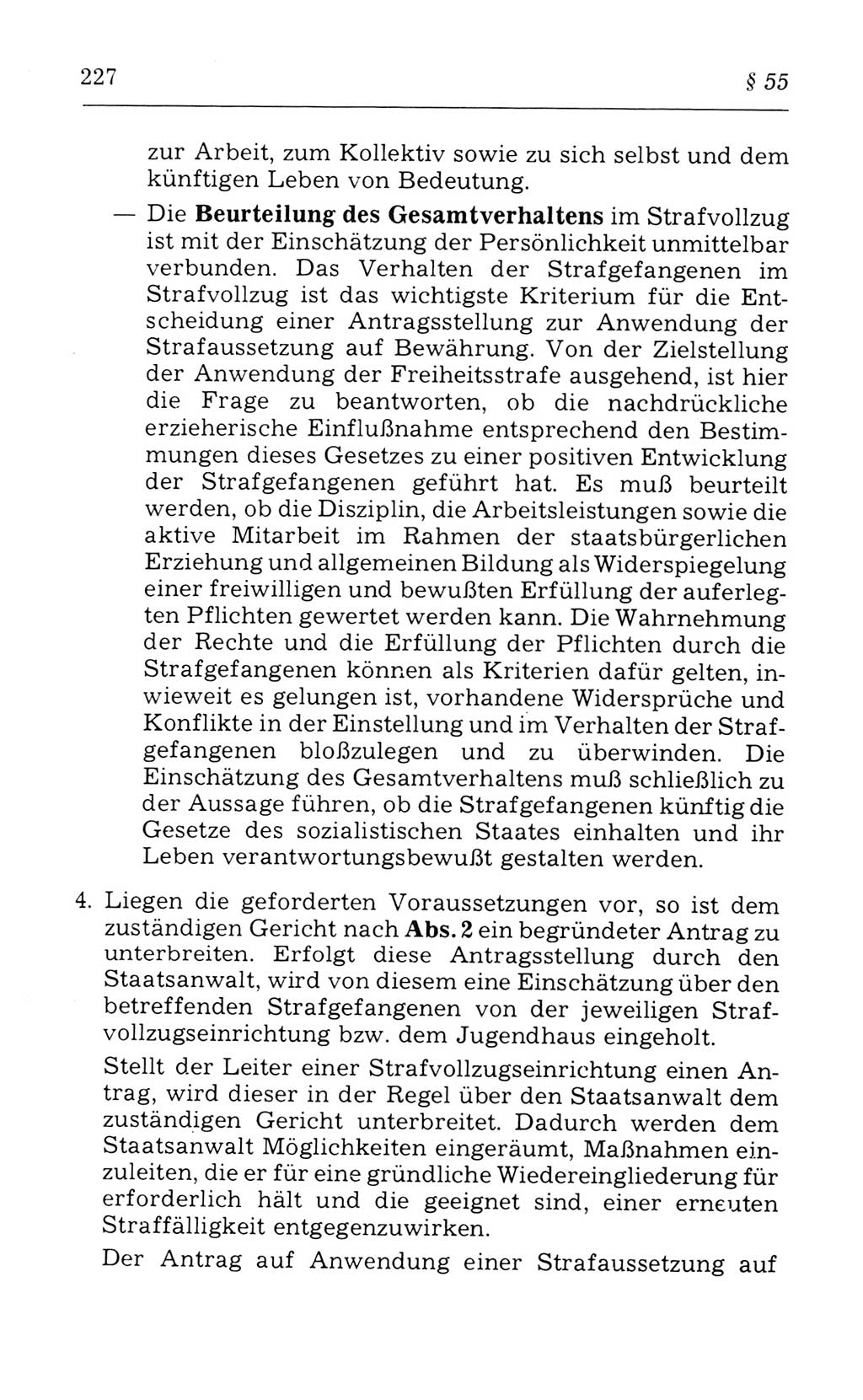 Kommentar zum Strafvollzugsgesetz [(StVG) Deutsche Demokratische Republik (DDR)] 1980, Seite 227 (Komm. StVG DDR 1980, S. 227)