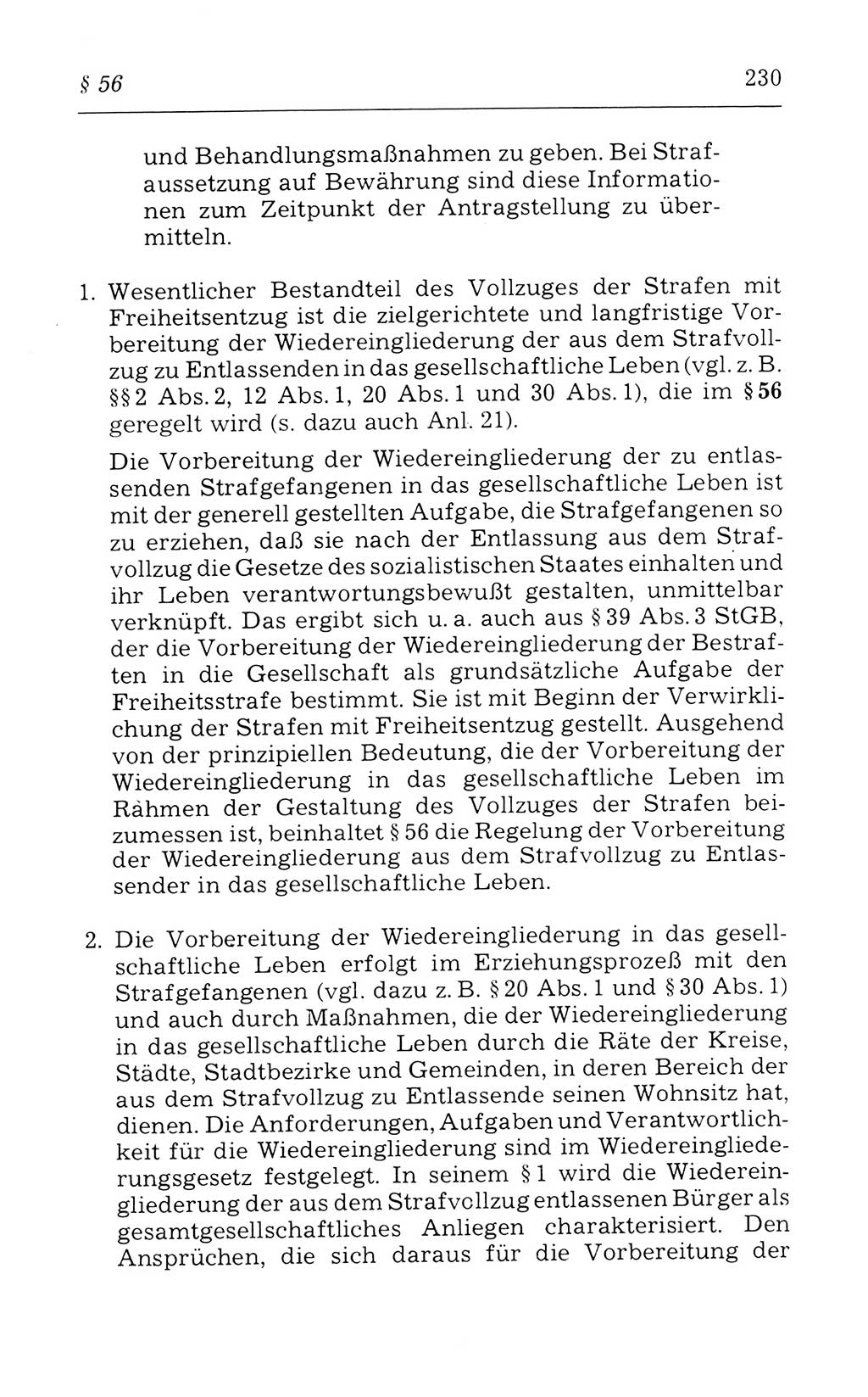 Kommentar zum Strafvollzugsgesetz [(StVG) Deutsche Demokratische Republik (DDR)] 1980, Seite 230 (Komm. StVG DDR 1980, S. 230)