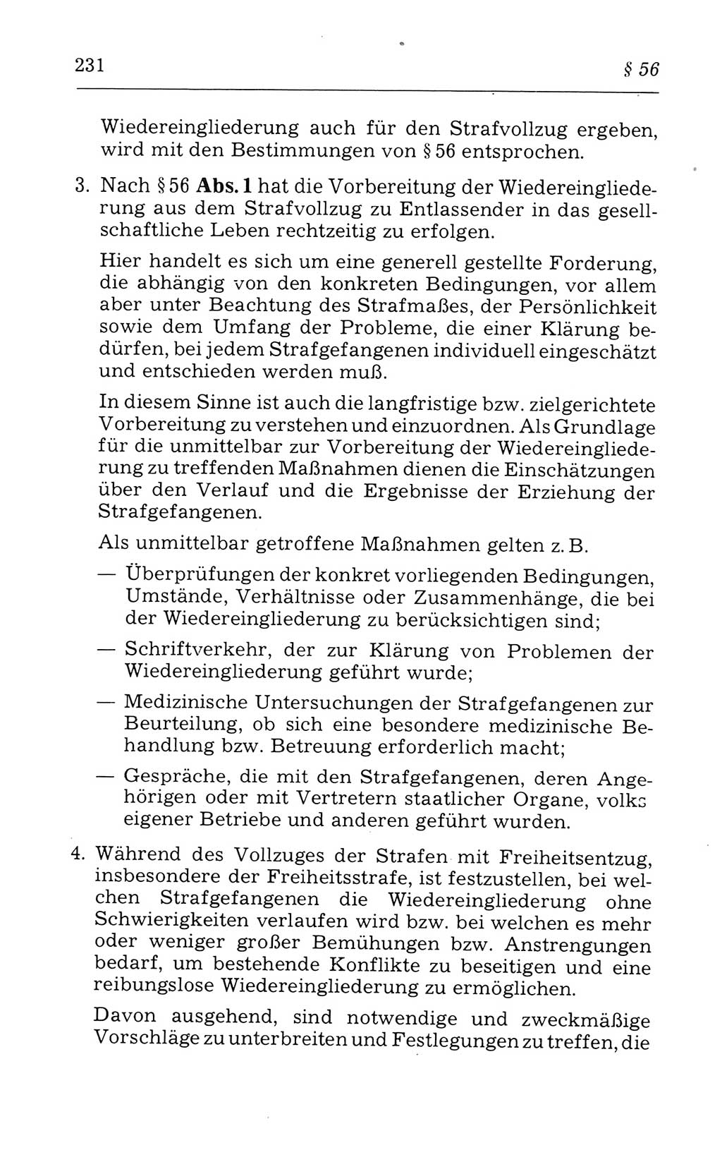 Kommentar zum Strafvollzugsgesetz [(StVG) Deutsche Demokratische Republik (DDR)] 1980, Seite 231 (Komm. StVG DDR 1980, S. 231)