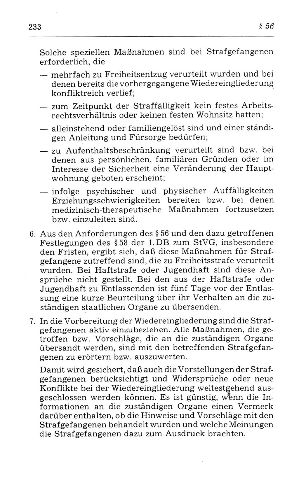 Kommentar zum Strafvollzugsgesetz [(StVG) Deutsche Demokratische Republik (DDR)] 1980, Seite 233 (Komm. StVG DDR 1980, S. 233)